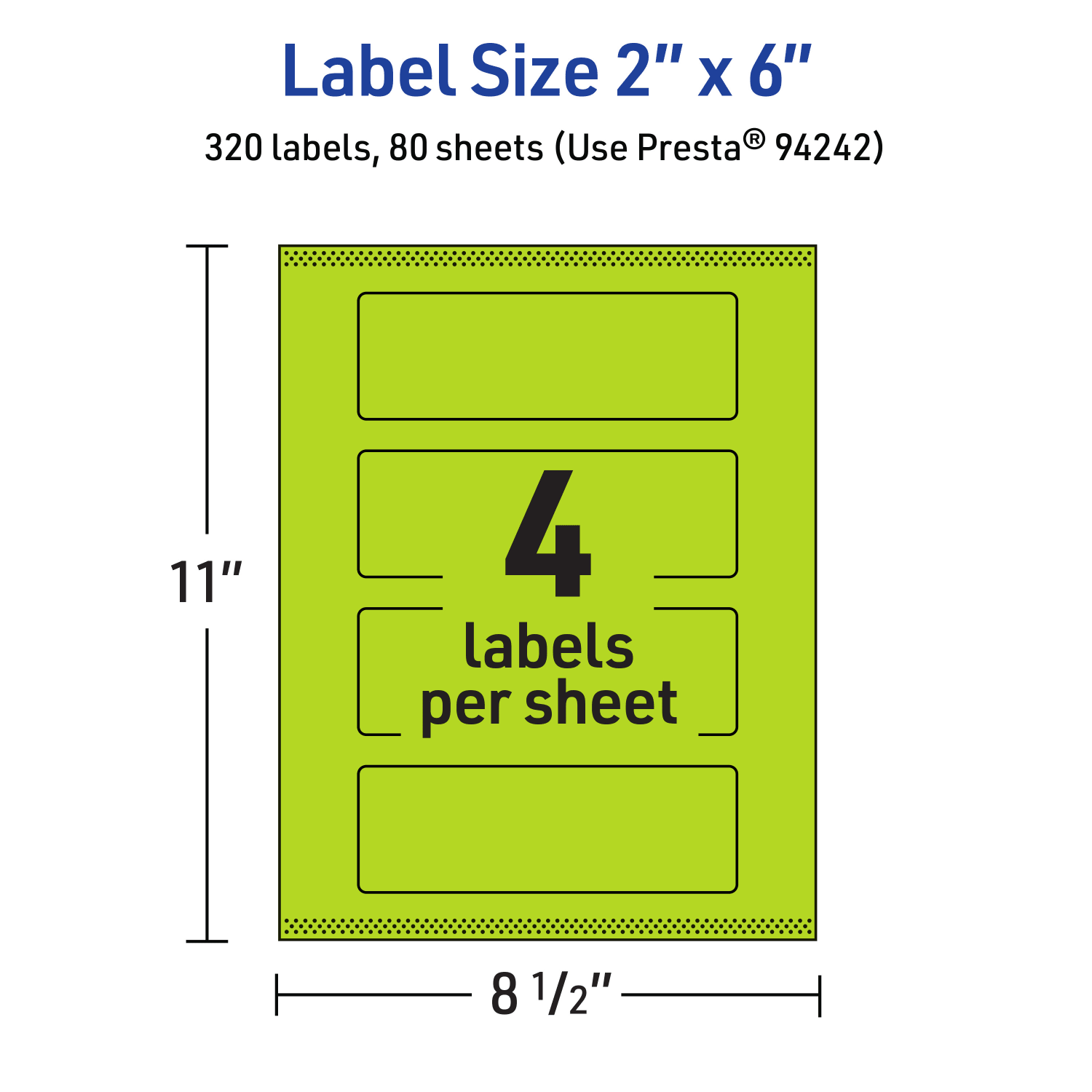 Avery Print-To-The-Edge Labels With Sure Feed Technology And Easy Peel, 94242-BGP80, Rectangle, 2in x 6in, Matte Bright Green, Pack of 320 - Image 6