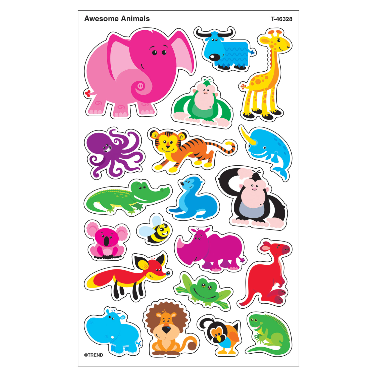 Trend superShapes Stickers, Awesome Animals, 160 Stickers Per Pack, Set Of 6 Packs - Image 3