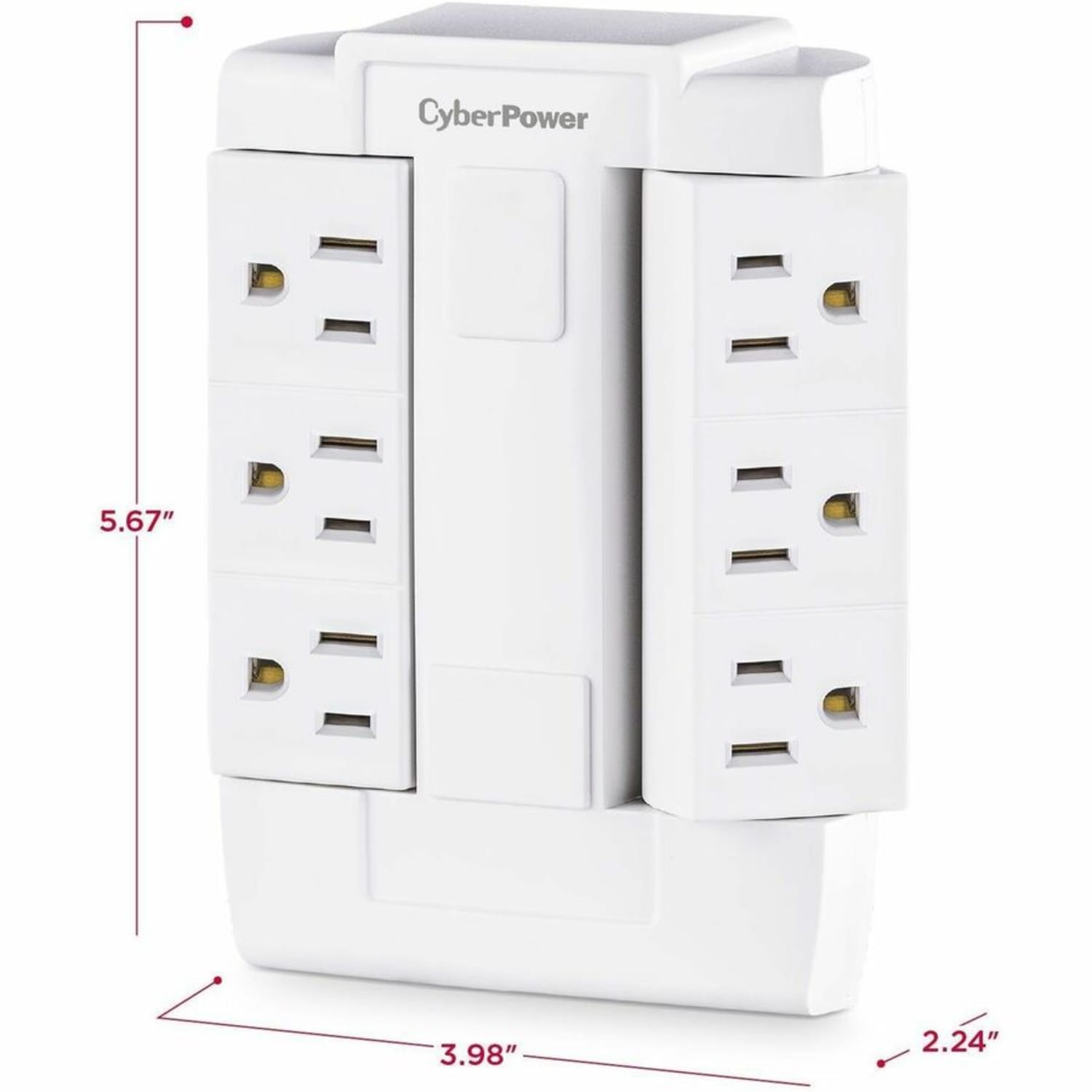CyberPower GT600P Wall Tap Outlet - 6 - NEMA 5-15R Outlet(s), NEMA 5-15P Plug Type, Wall Tap Plug Style, White - Image 5