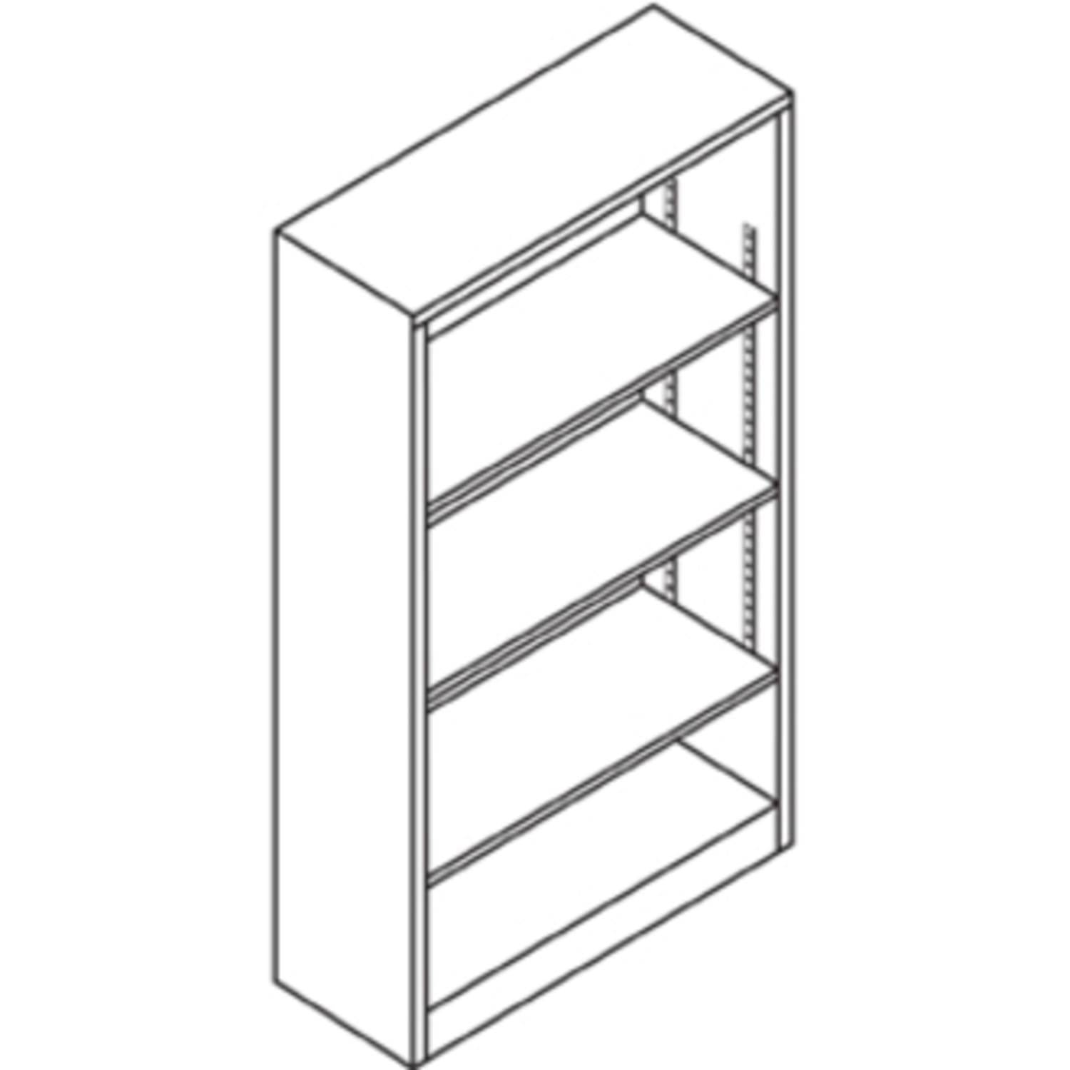 HON Brigade Steel Modular Shelving Bookcase, 4 Shelves, 60inH x 34-1/2inW x 12-5/8inD, Putty - Image 4