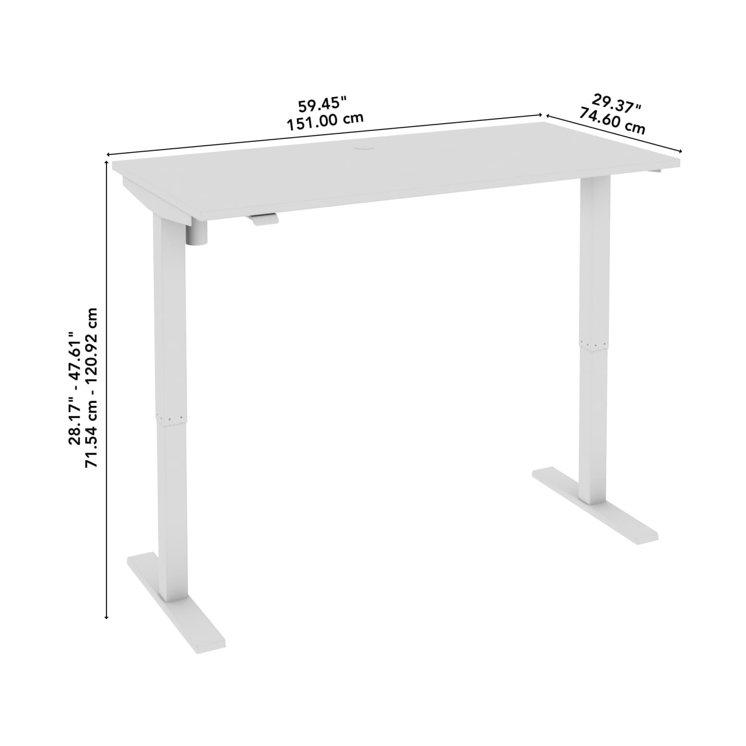 Bush Business Furniture Move 40 Series 60inW x 30inD Electric Height Adjustable Standing Desk, Natural Elm/White Powder Coat, Standard Delivery - Image 5