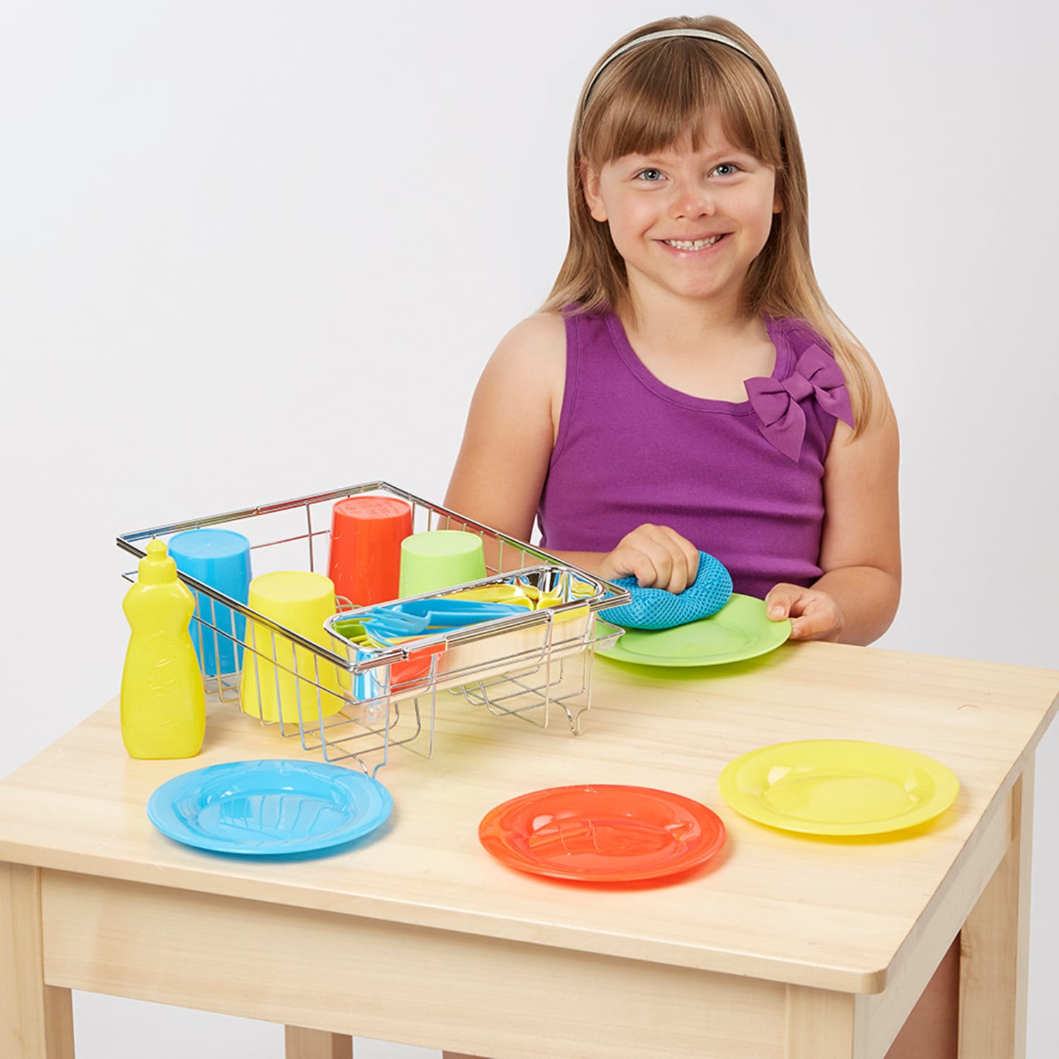 Melissa & Doug Lets Play House! Wash & Dry Dish Set - Image 4
