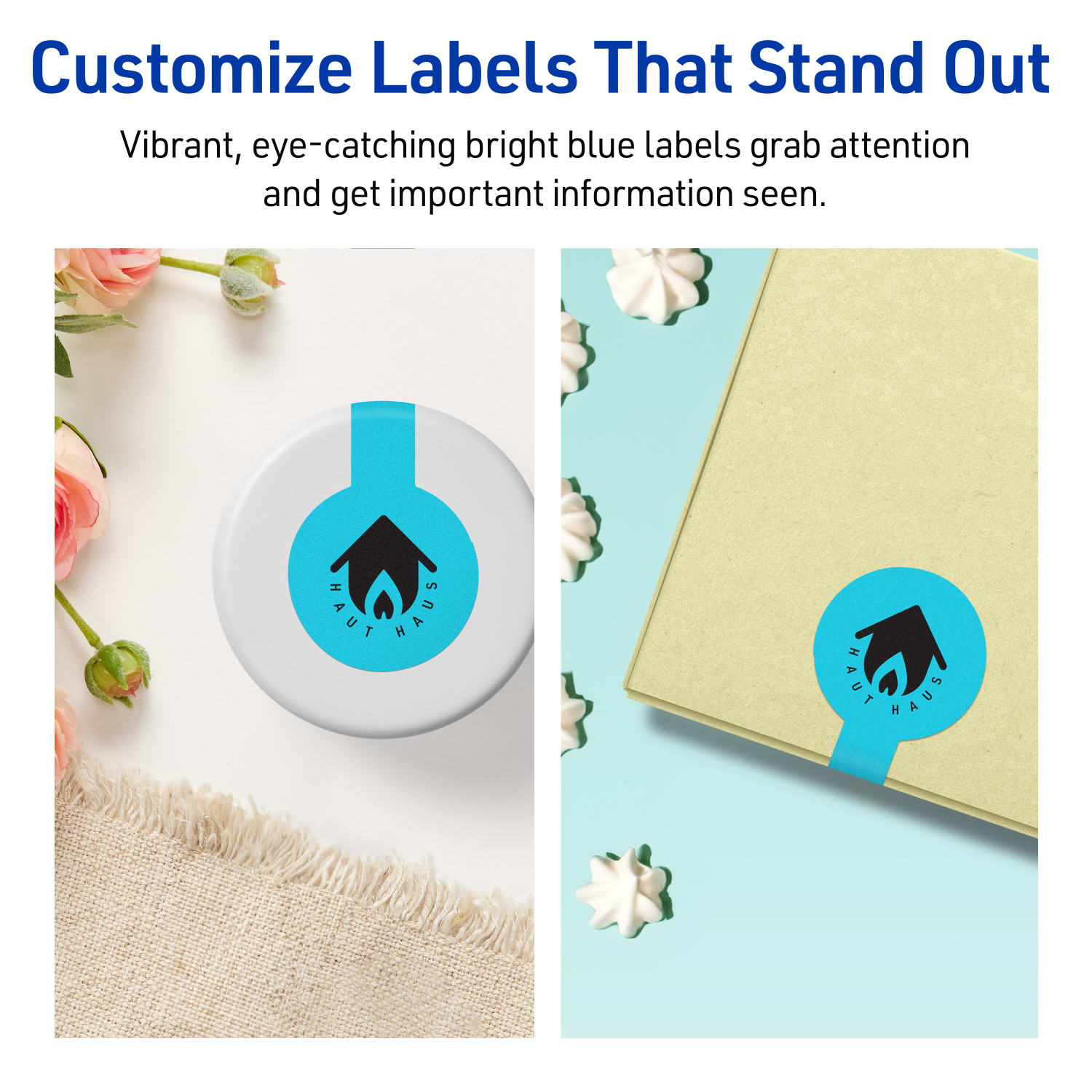 Avery Print-To-The-Edge Labels With Sure Feed Technology, 94116-BBP20, Lollipop, 1-1/2in x 4in, Matte Bright Blue, Pack of 160 - Image 4