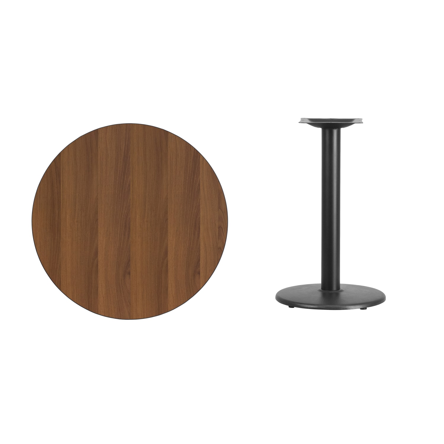 Flash Furniture Round Hospitality Table, 31-3/16inH x 30inW x 30inD, Walnut - Image 4