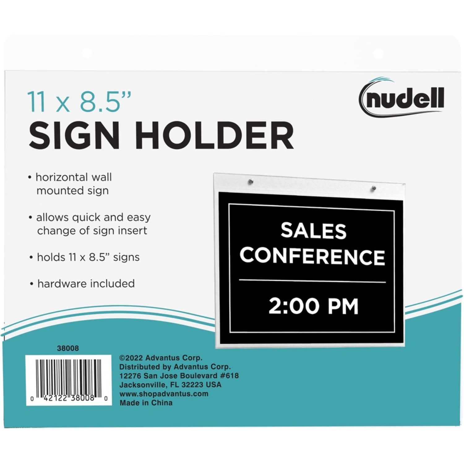 Nu Dell Acrylic Sign Holder, 11in x 8 1/2in, Clear - Image 3