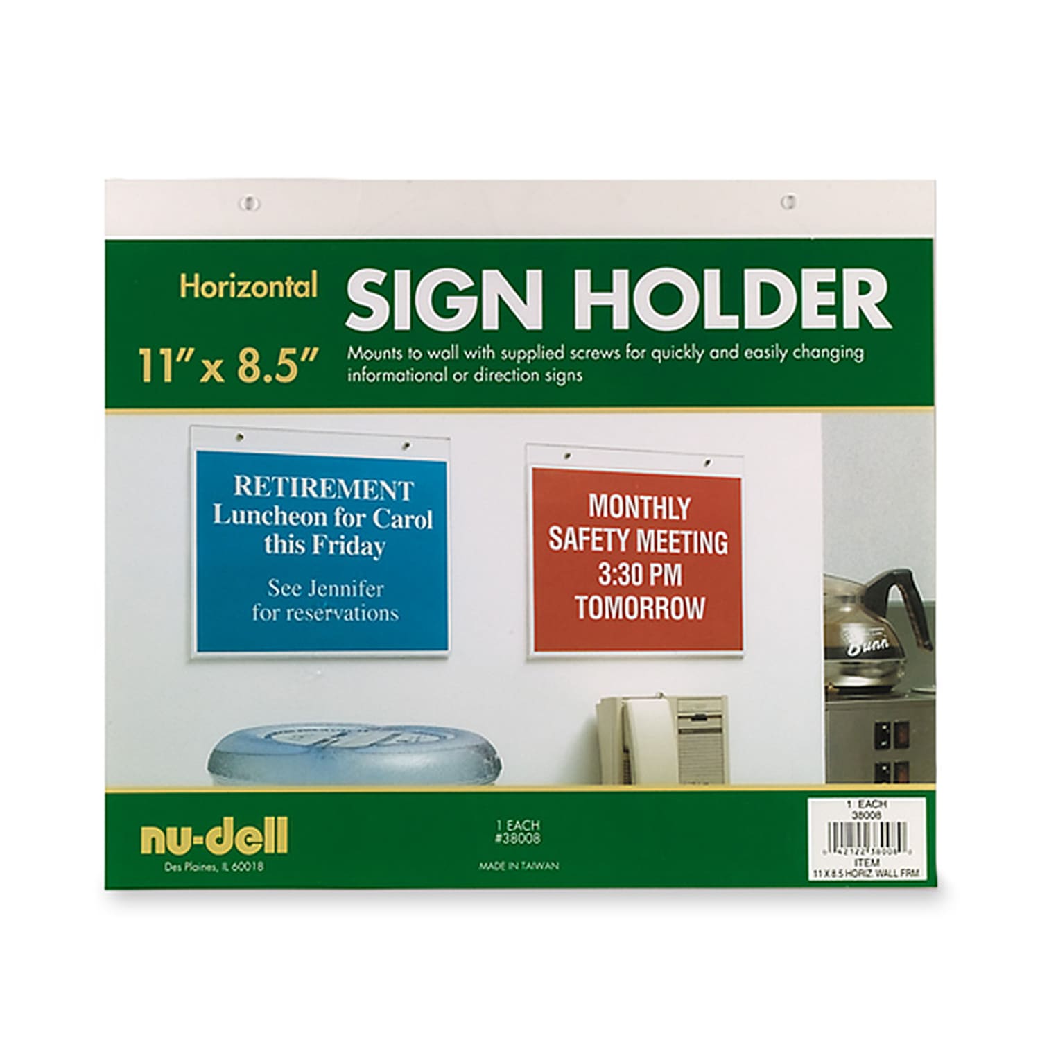 Nu Dell Acrylic Sign Holder, 11in x 8 1/2in, Clear - Image 6