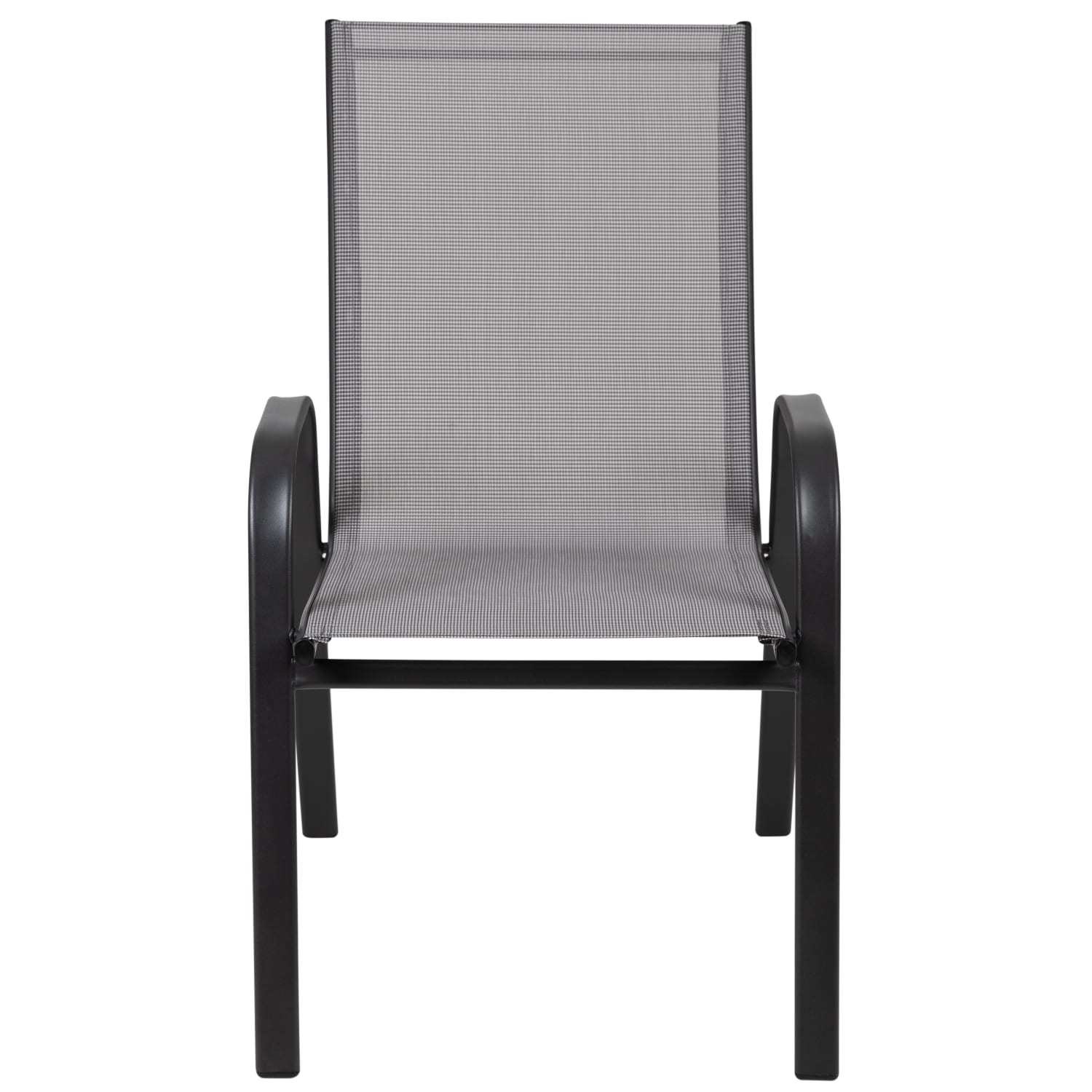 Flash Furniture Brazos Series Outdoor Stack Chairs, Gray/Black, Pack Of 4 Chairs - Image 6