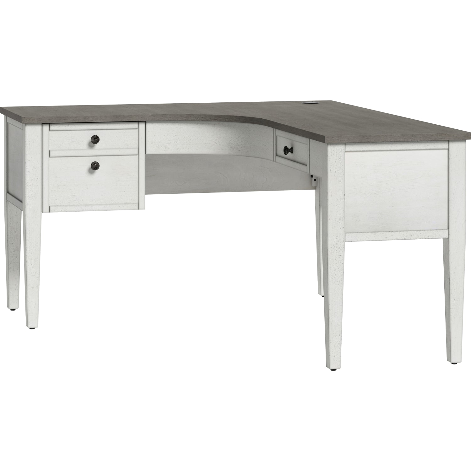 Whalen Lagron 60inW Wood L-Shaped Corner Desk, Arctic White/Shadow Gray - Image 5