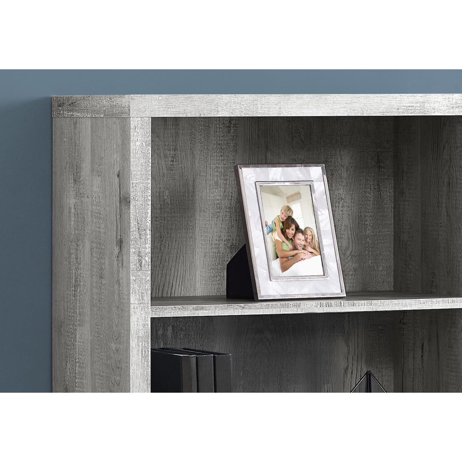 Monarch Specialties 48inH 4-Shelf Adjustable Bookcase, Gray Woodgrain - Image 6