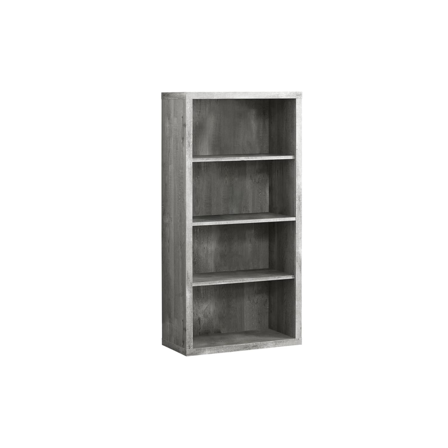 Monarch Specialties 48inH 4-Shelf Adjustable Bookcase, Gray Woodgrain - Image 3