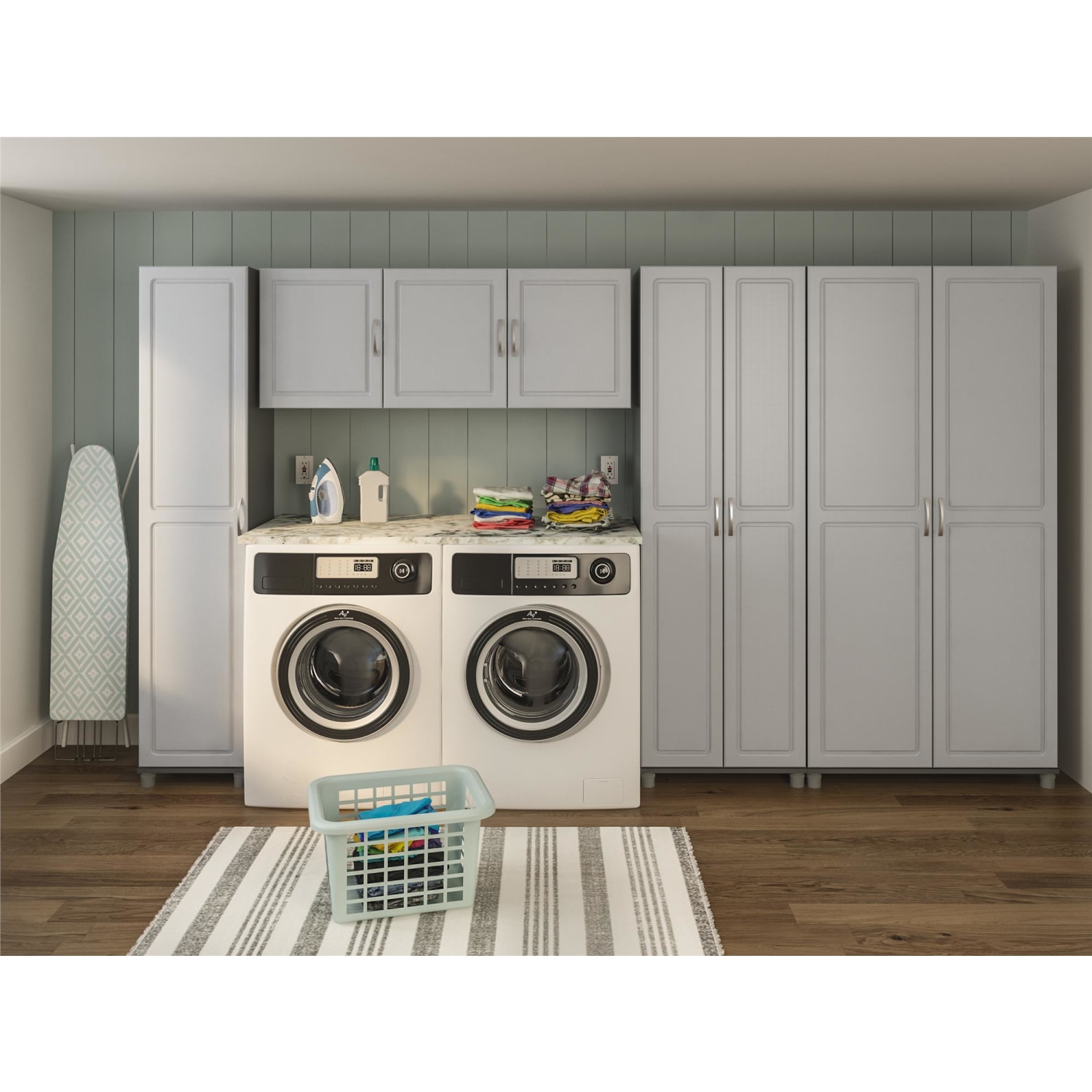 Ameriwood Home Kendall 24in Utility Storage Cabinet, 5 Shelves, Gray - Image 6