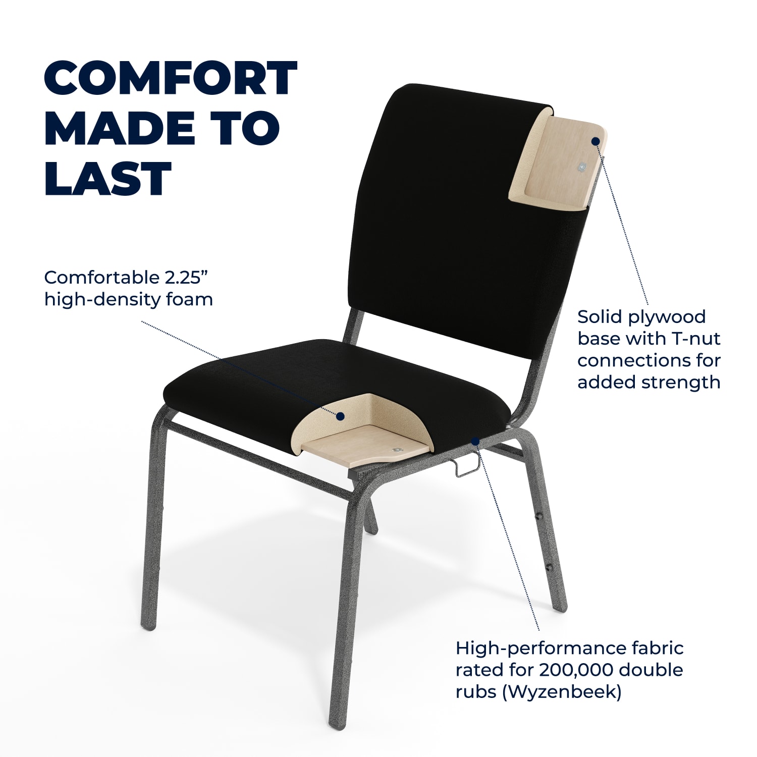 Flash Furniture Advantage Multipurpose Church Chair BlackSilver Vein PopularChairscom