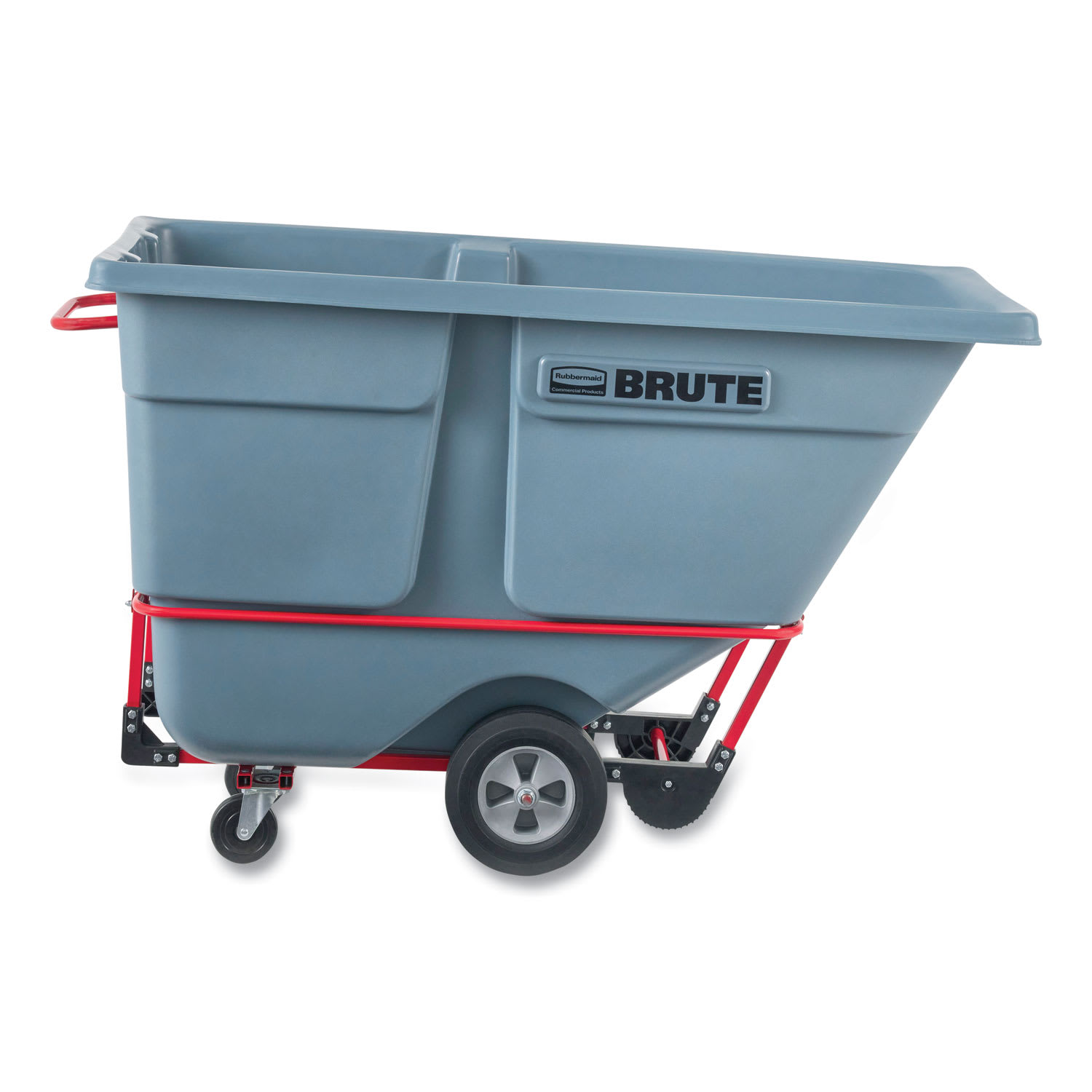 Rubbermaid Commercial BRUTE DURATILT Frame Tilt Truck, Standard Duty, 1 cu yd, 1,200 lb Capacity, Rotomolded Resin/Leakproof Polyethylene, Gray