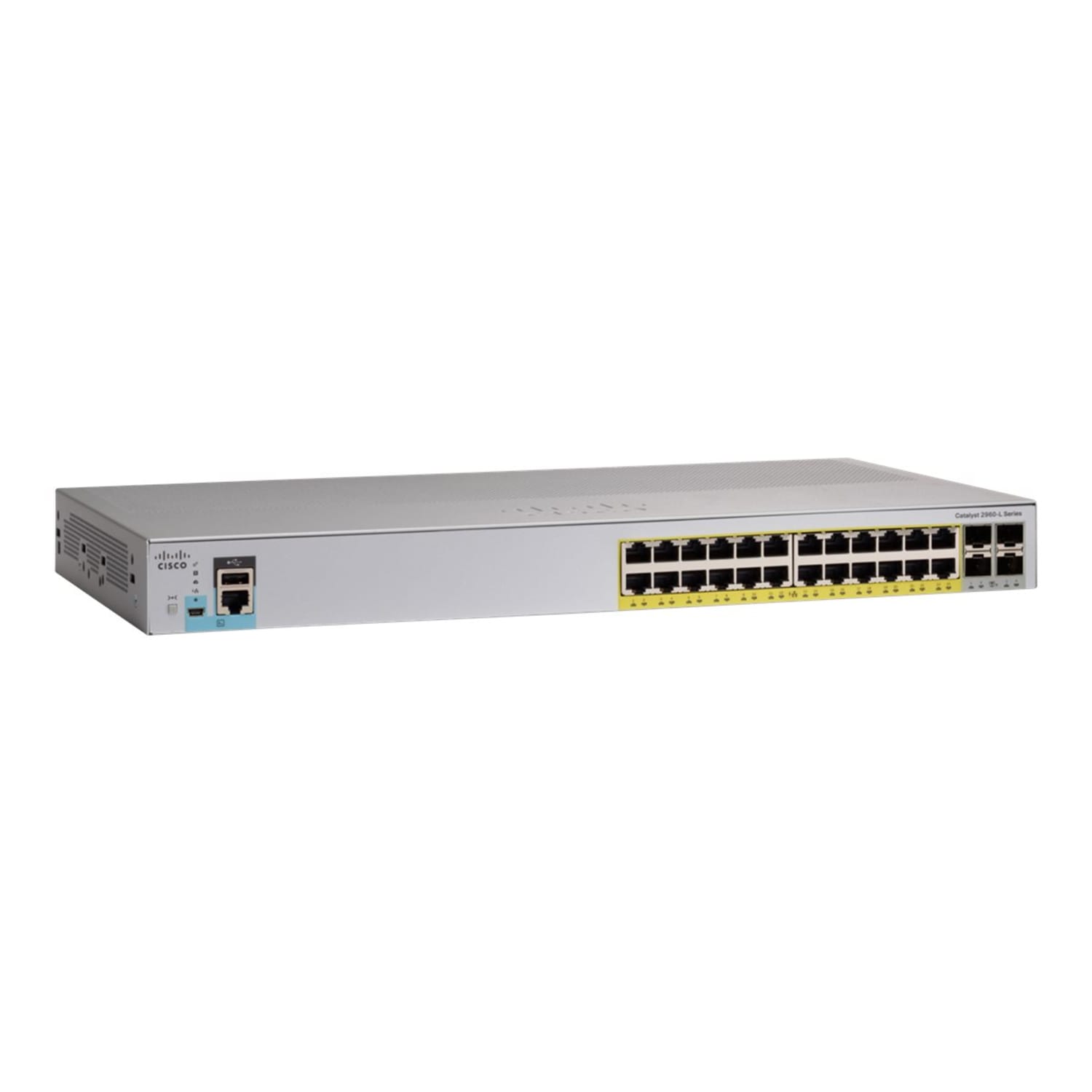 Cisco Catalyst 2960L-24PQ-LL - Switch - managed - 24 x 10/100/1000 (PoE+) + 4 x 1 Gigabit / 10 Gigabit SFP+ - desktop, rack-mountable - PoE+ (195 W) - Image 3