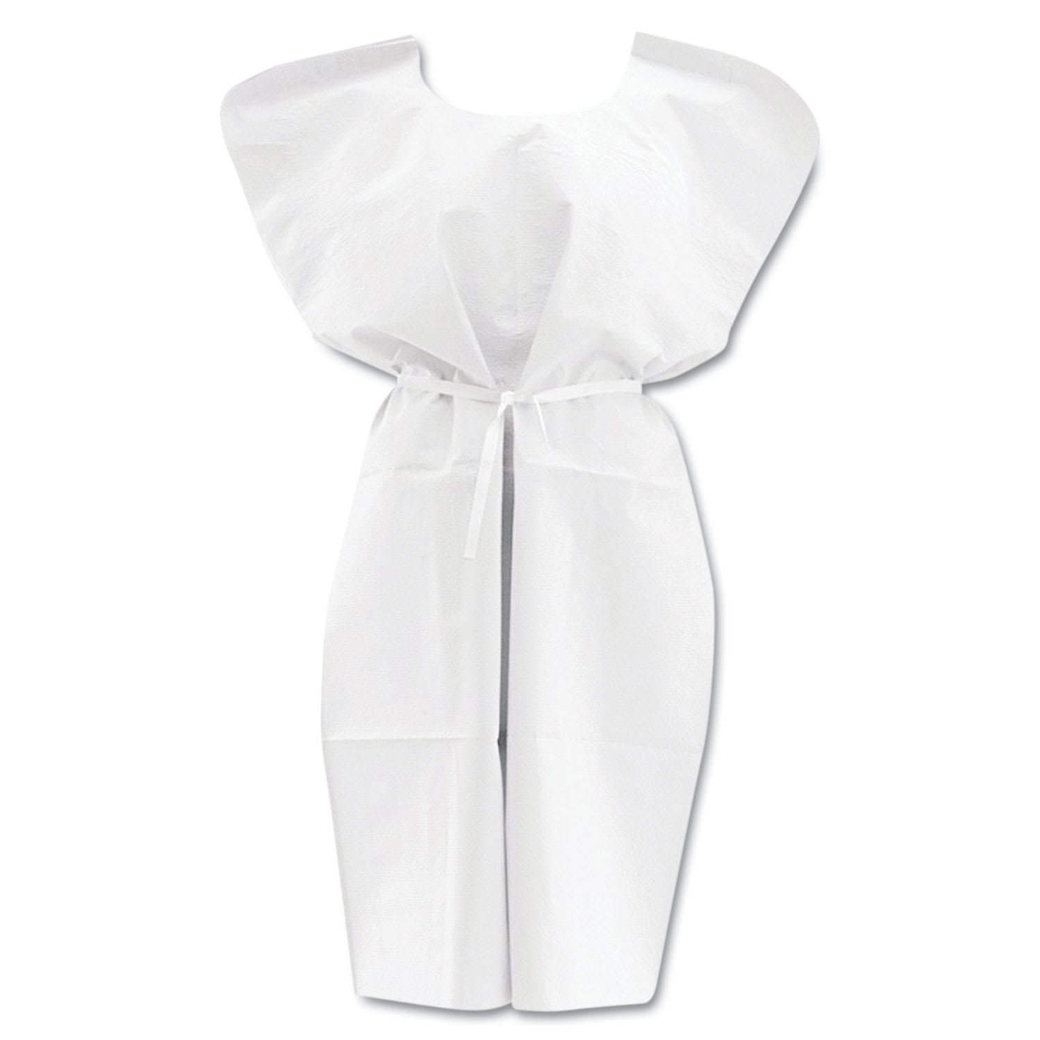 Medline Disposable Patient Gowns, 3-Ply Tissue Poly Tissue, 30in x 42in, White, 50/Carton