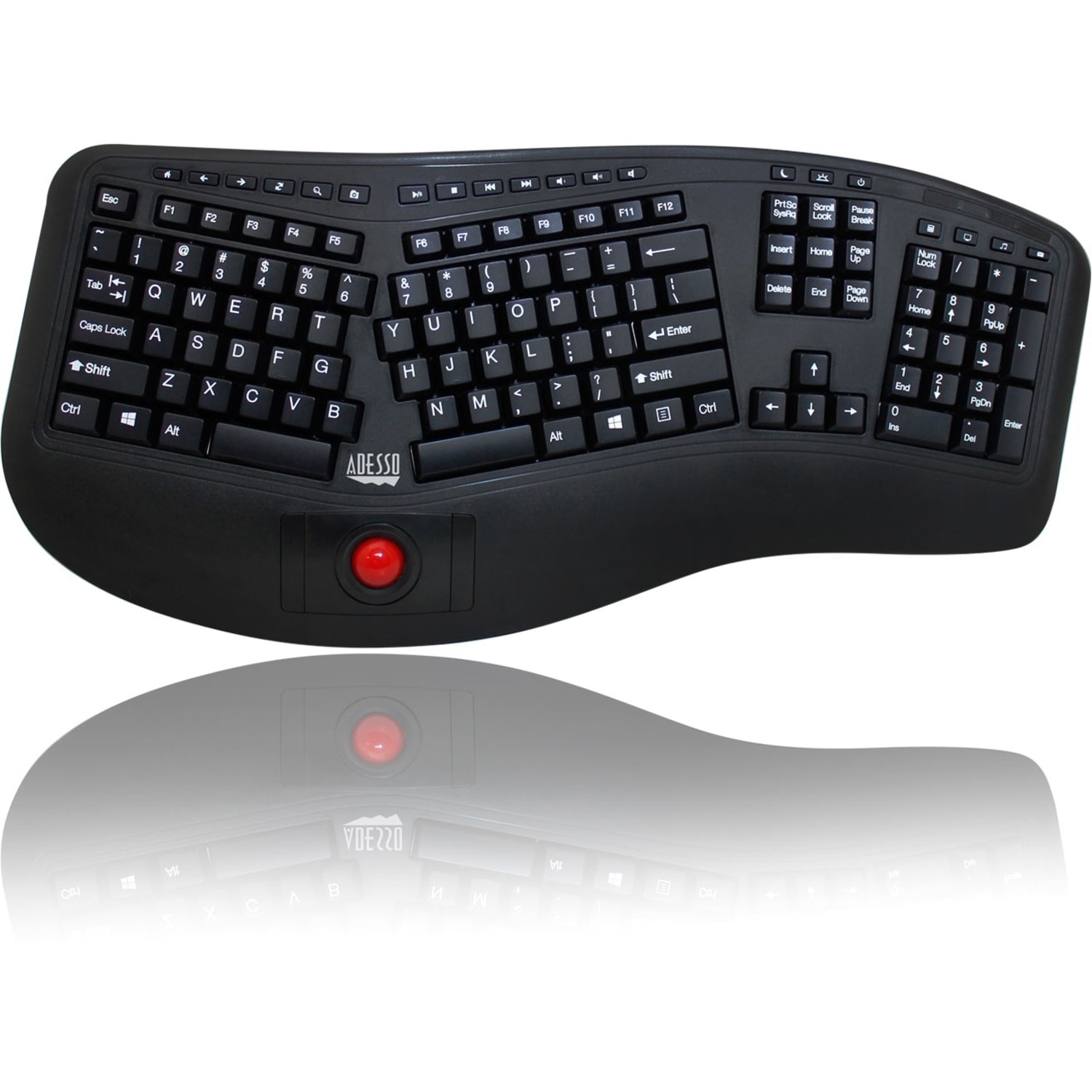 Adesso Tru-Form 3500 2.4GHz Wireless Ergonomic Trackball Keyboard - Image 4