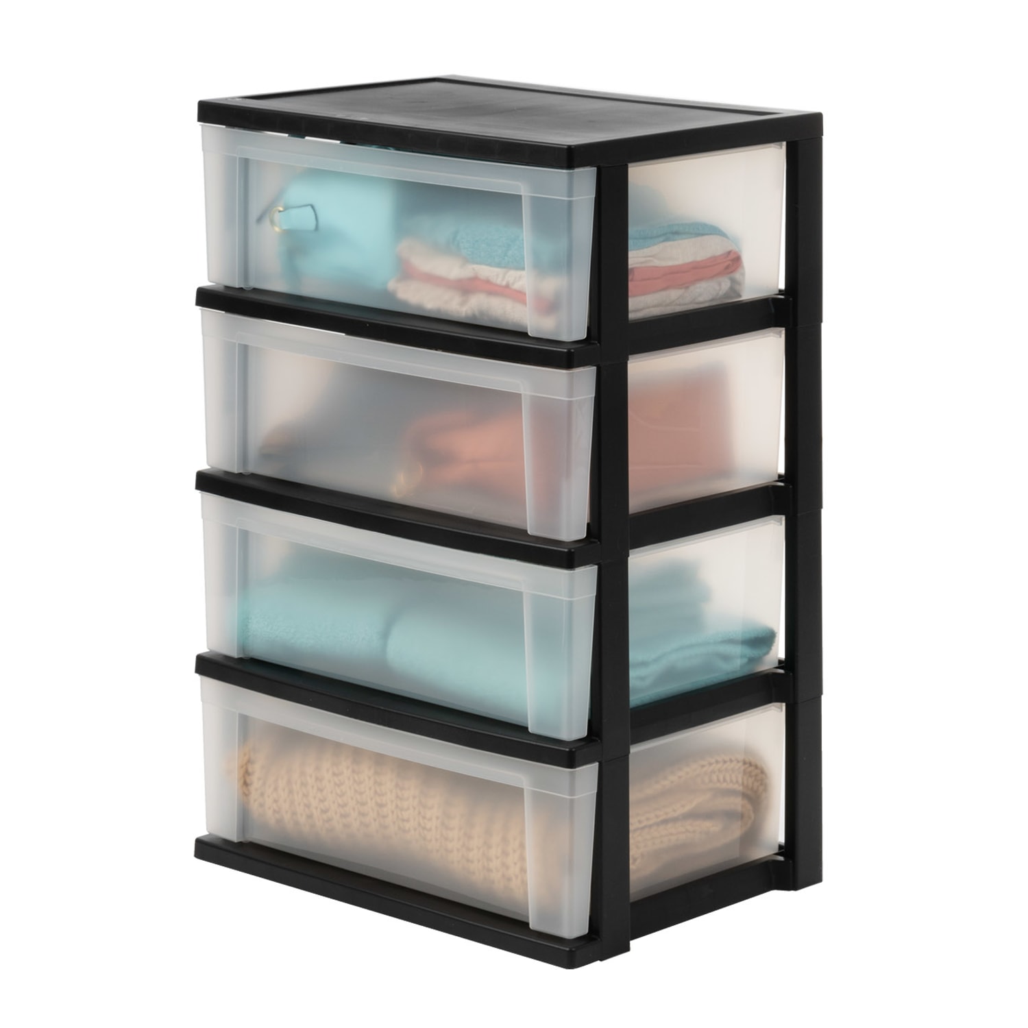 Iris Nesting Stacking Wide Chest, 4 Drawers, 29 Qt, Black - Image 3