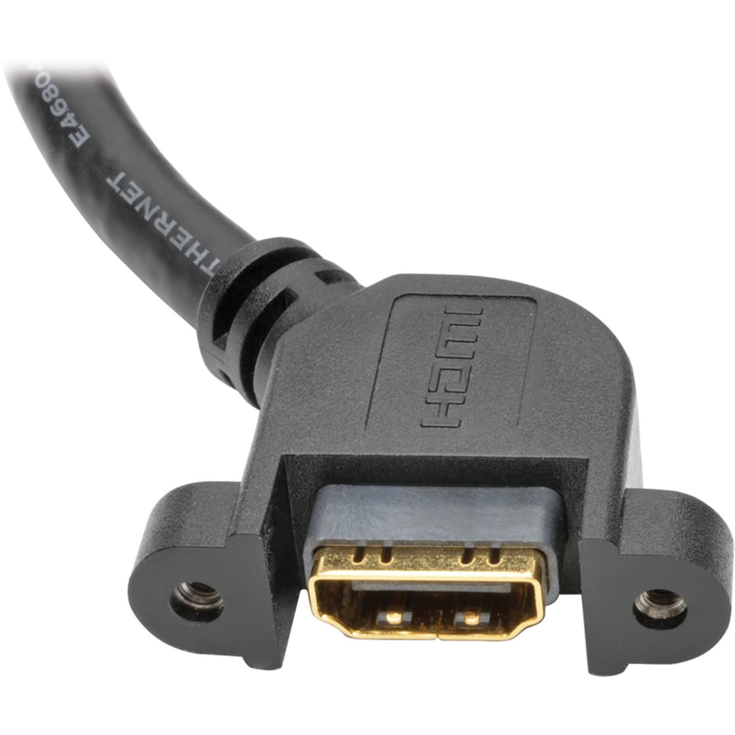 Eaton Tripp Lite Series High-Speed HDMI Cable with Ethernet, Digital Video with Audio (M/F), Panel Mount, 3 ft. (0.91 m) - HDMI extension cable with Ethernet - HDMI male to HDMI female - 3 ft - shielded - black - Image 3