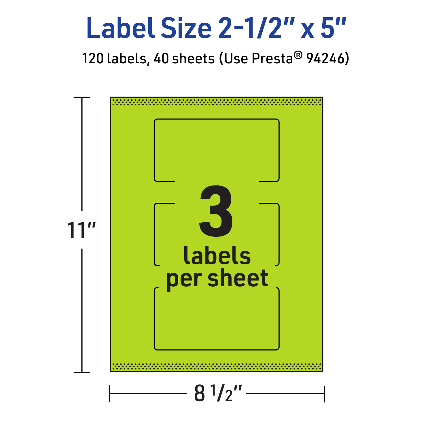 Avery Print-To-The-Edge Labels With Sure Feed Technology, 94246-BGP40, Rectangle, 2-1/2in x 5in, Matte Bright Green, Pack of 120 - Image 6