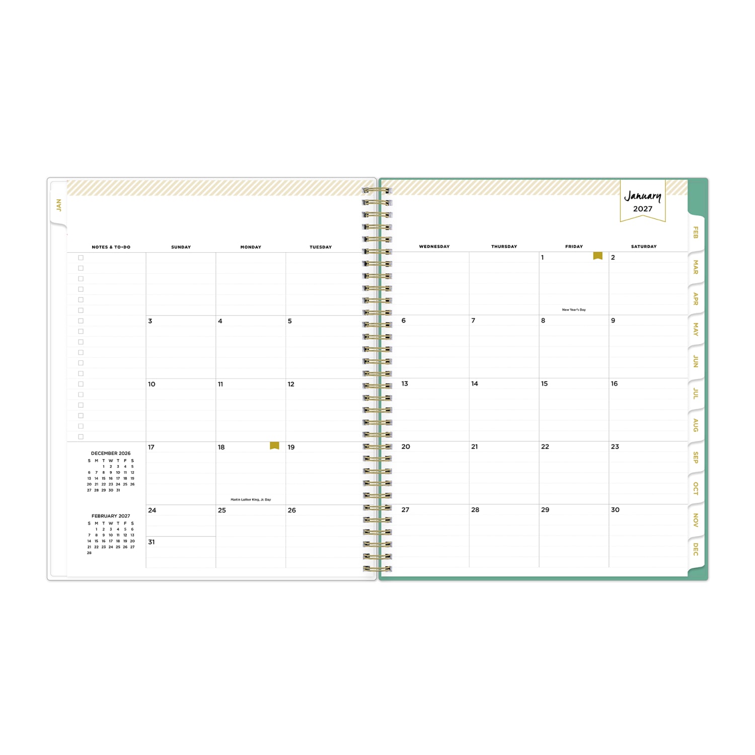 2027 Blue Sky Peyton White Weekly/Monthly Planning Calendar, 8.5x11, 0%, CYO, Jan-Dec, RY27 - Image 4