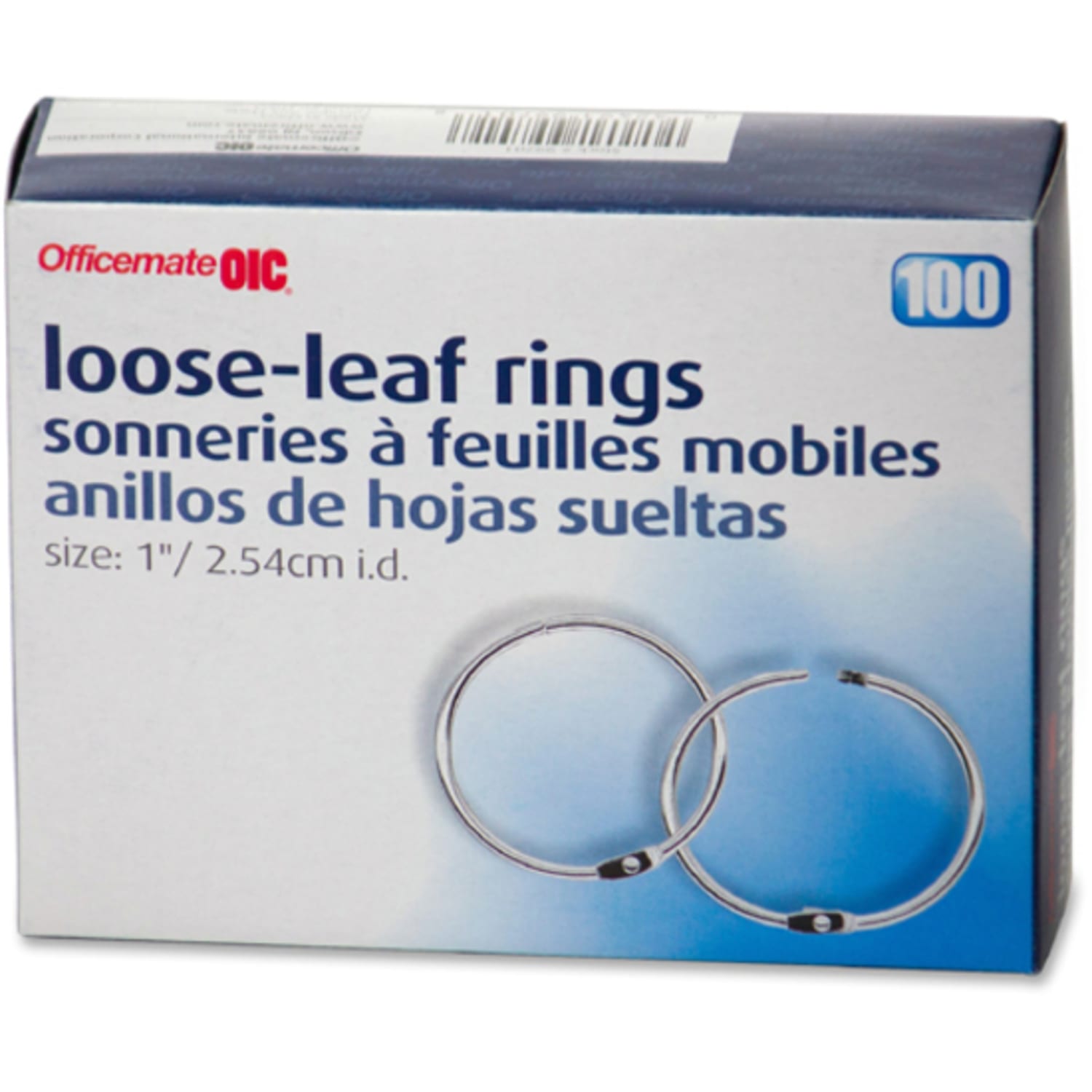 OIC Loose-Leaf Book Rings, 1in Diameter, Box Of 100 - Image 5