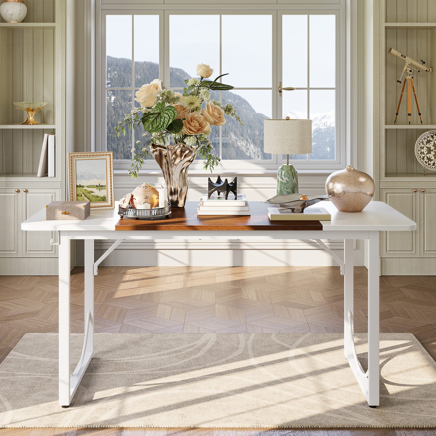 Pinmoco 63in Ergonomic Engineered Wood Modern Home Office Computer Desk, White, H106516NANCAB - Image 3