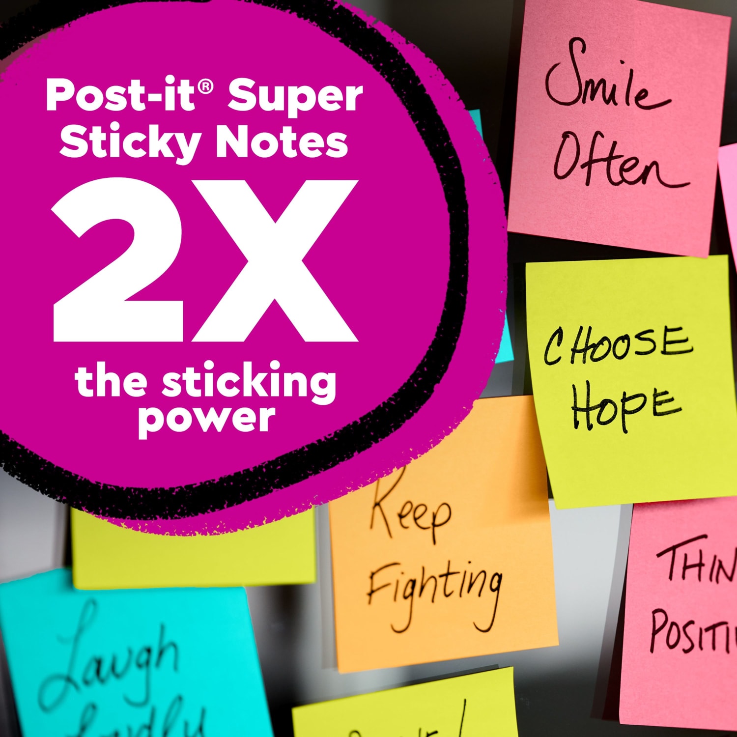 Post-it Super Sticky Notes, 3 x 3 in, 28 Sticky Note Pads, 70 Sheets/Pad, 2X the Sticking Power, School Supplies and Office Products, Bright Colors - Image 4