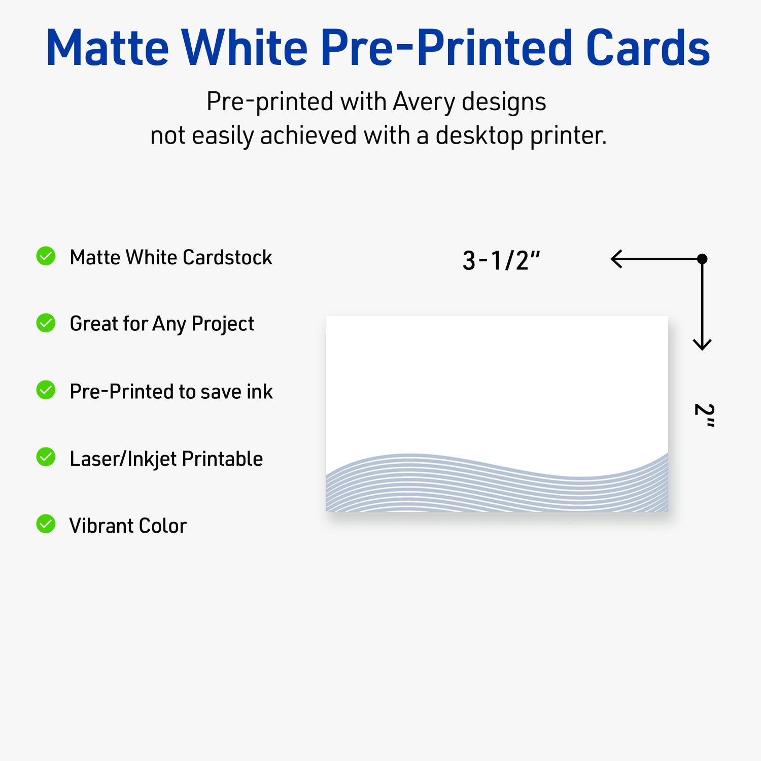 Avery Printable Cards With Sure Feed Technology, 2in x 3-1/2in, Matte White With Colorful Design, Pack Of 80 - Image 4