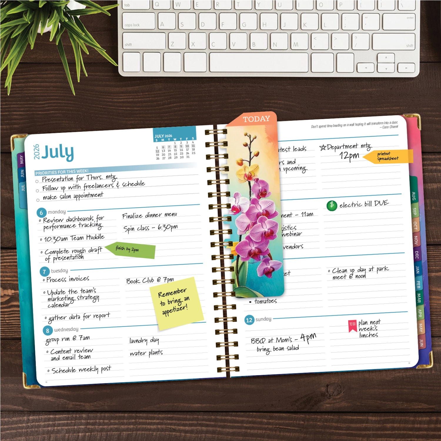 2026-2027 Excello Brands 14-Month Academic Year Hardcover Weekly/Monthly Fashion Planner, 8-1/2in x 11in, Orchid, May To June, Total Qty 1 - Image 4
