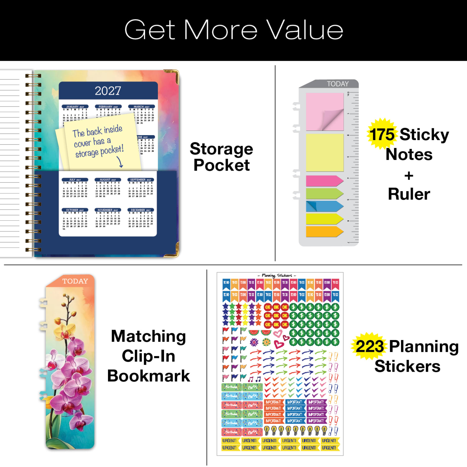2026-2027 Excello Brands 14-Month Academic Year Hardcover Weekly/Monthly Fashion Planner, 8-1/2in x 11in, Orchid, May To June, Total Qty 1 - Image 6