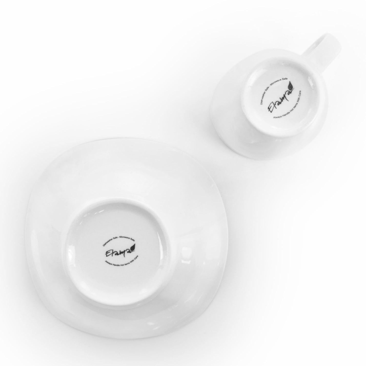 Elama Bishop 16-Piece Soft Square Porcelain Dinnerware Set, White - Image 4