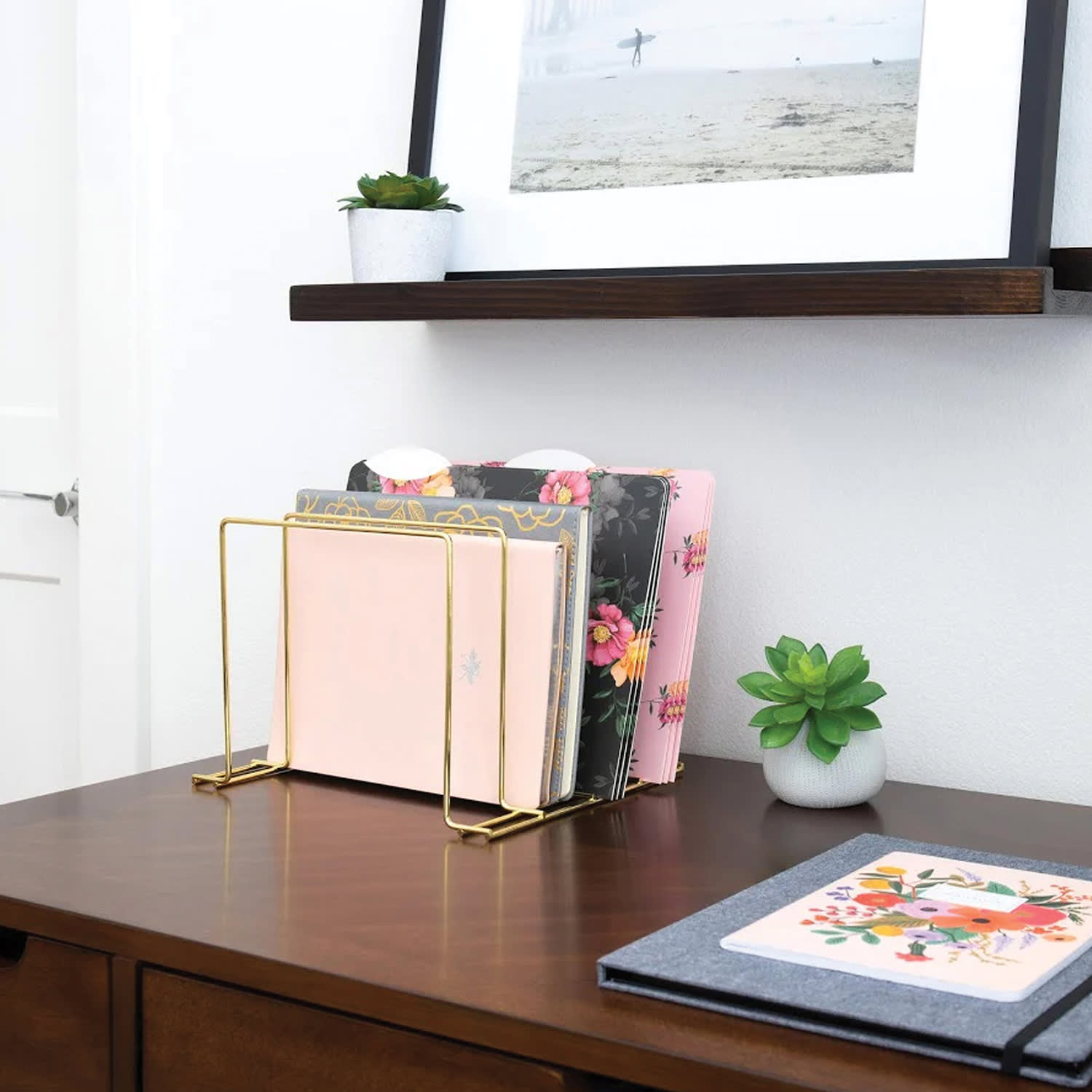 Better Houseware Steel 4-Section Vertical Organizer, Large, Brass - Image 4