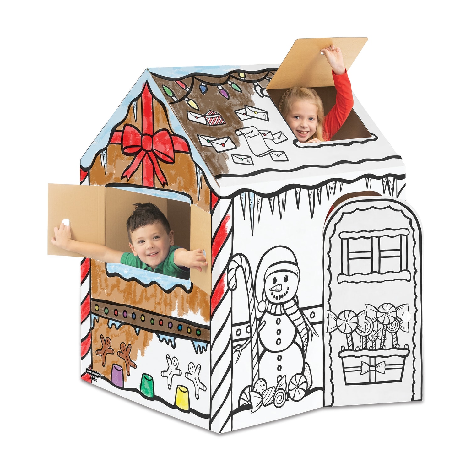 Bankers Box At Play Playhouse, 48inH x 32inW x 38inD, Gingerbread - Image 4