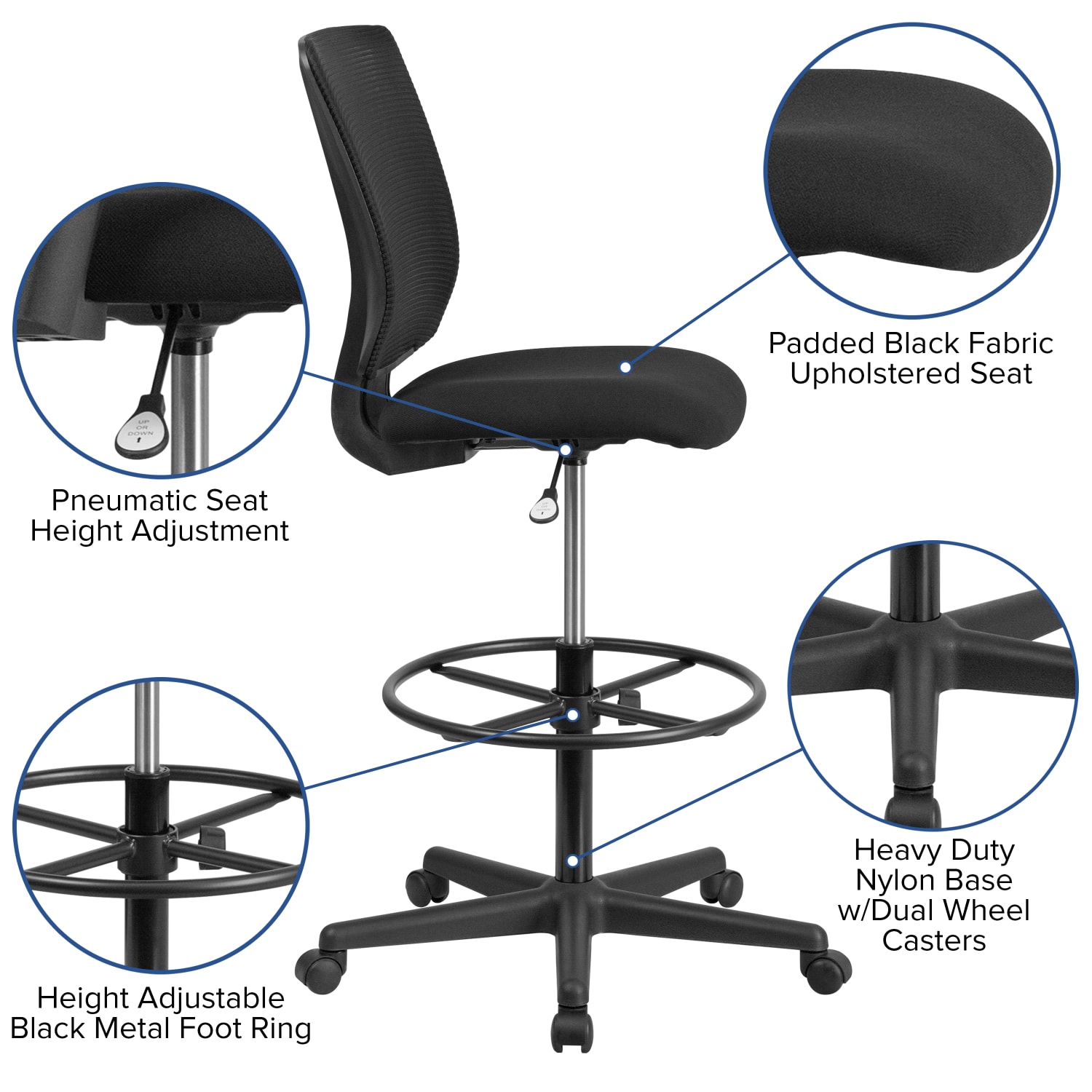 Flash Furniture Ergonomic Mesh MidBack Drafting Chair Black PopularChairscom Flash Furniture Ergonomic Mesh Mid Back Drafting Chair Black PopularChairscom