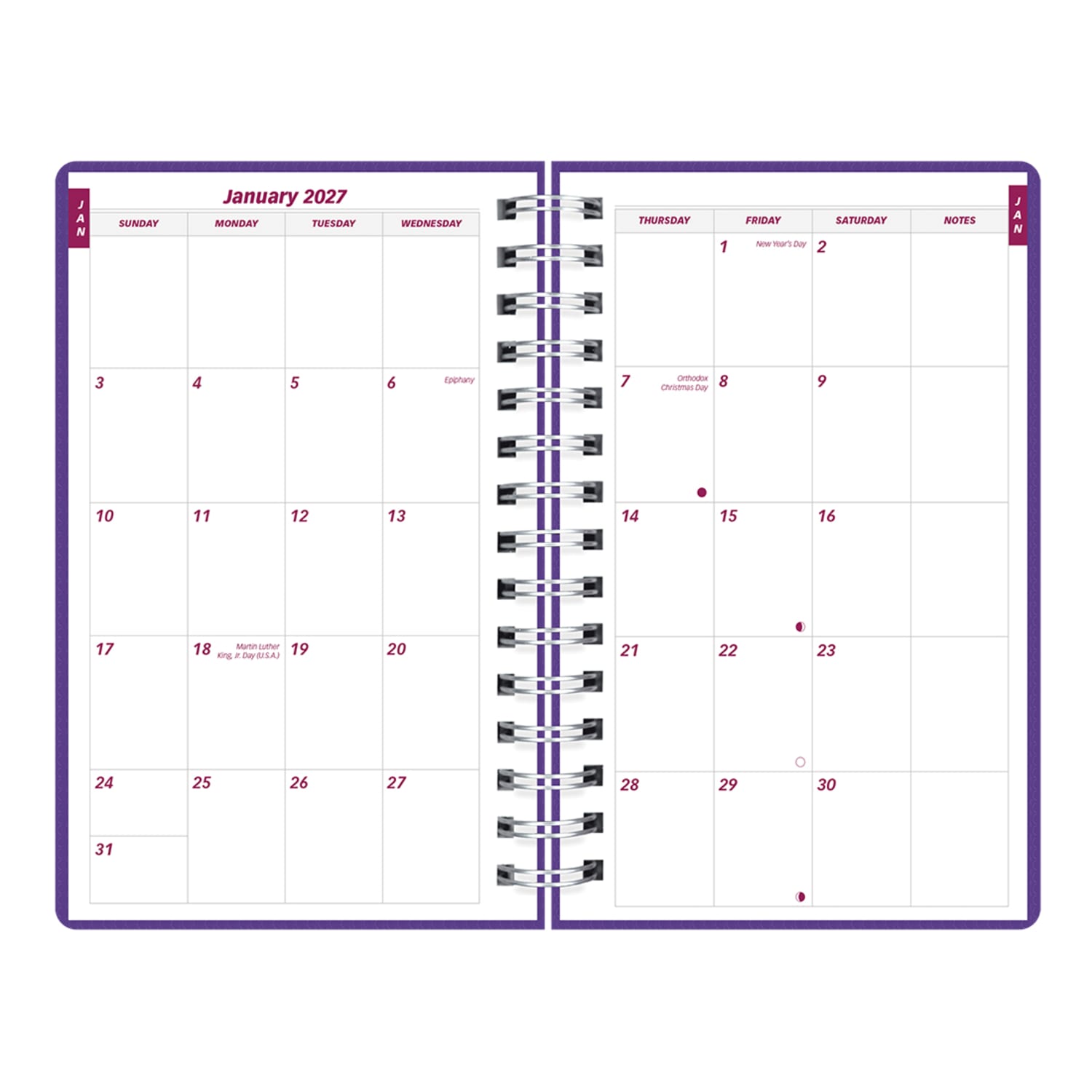 2027 Brownline DuraFlex Daily/Monthly Appointment Planner, 8in x 5in, 100% Recycled, Purple, January To December, CB634V.PUR, Total Qty 1 - Image 5