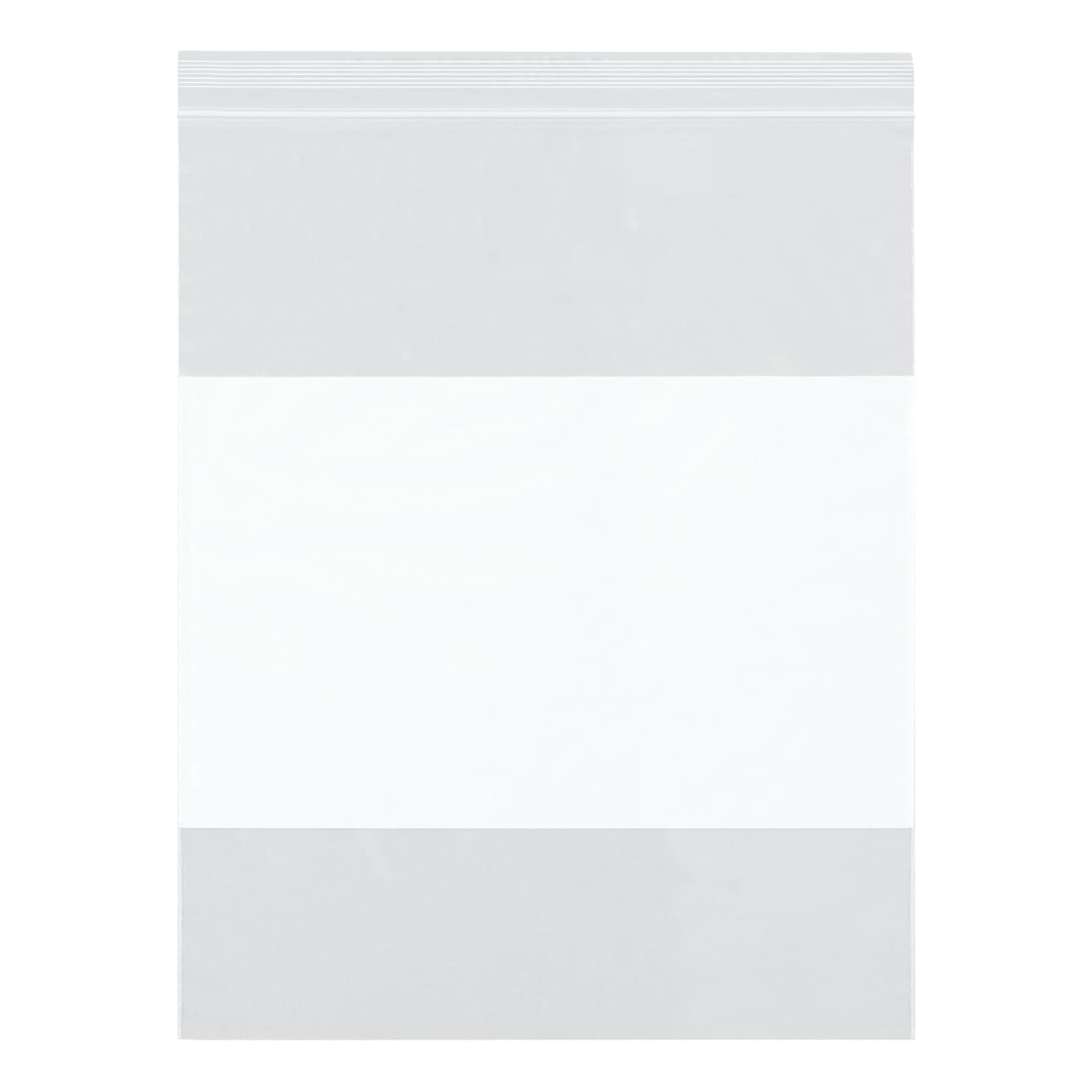 Office Depot Brand 2 Mil White Block Reclosable Poly Bags, 12in x 13in, Clear, Case Of 1000