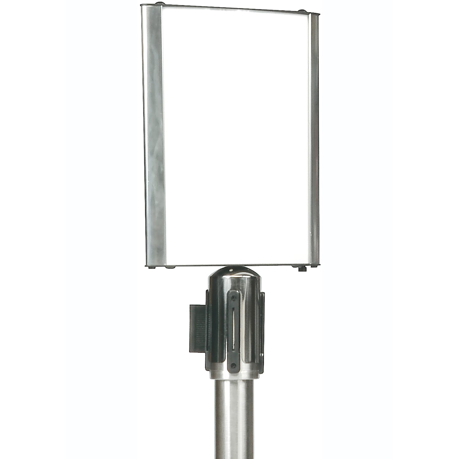 CSL Double-Sided Sign Holder For 9ft Stanchion, 10in x 12in, Silver
