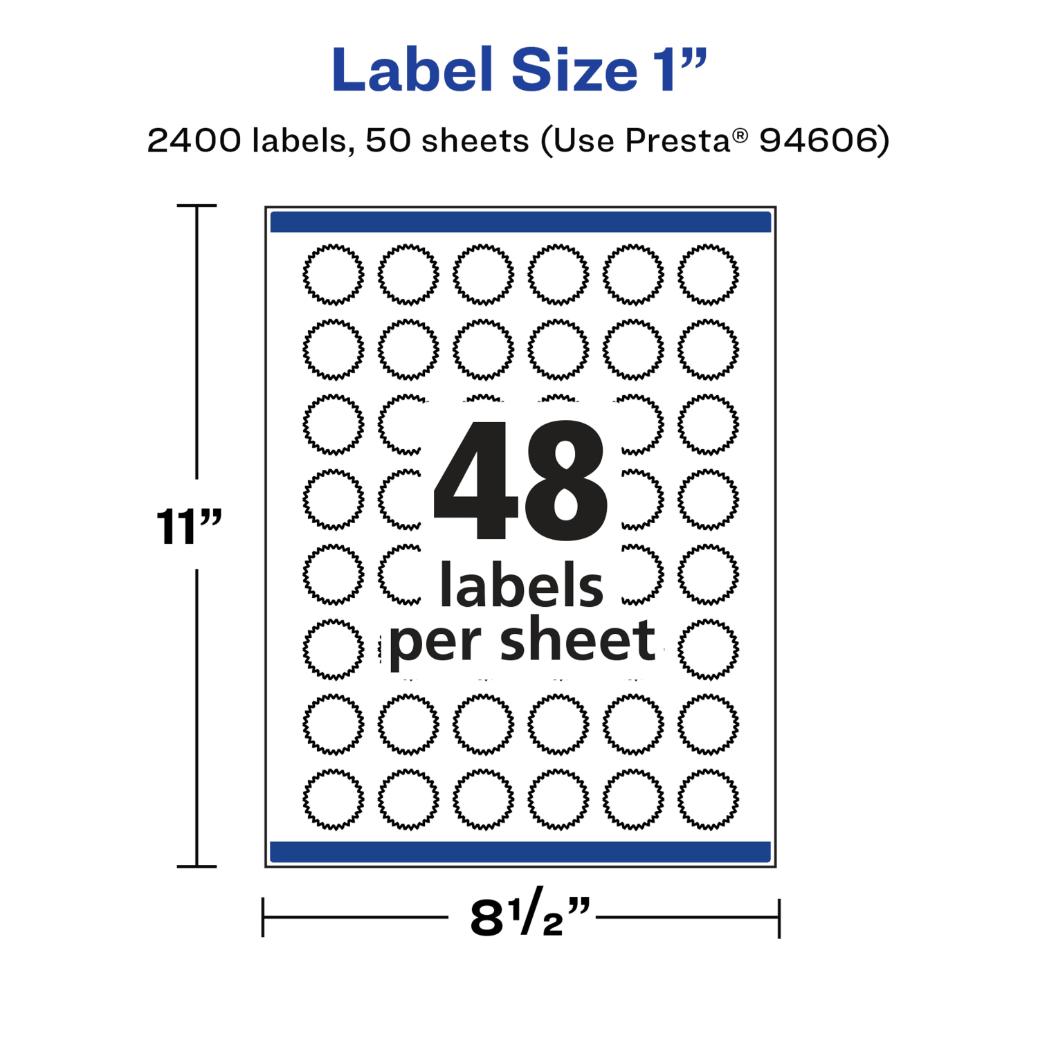 Avery Glossy Permanent Labels With Sure Feed, 94606-WGP50, Starburst, 1in, White, Pack Of 2,400 - Image 6