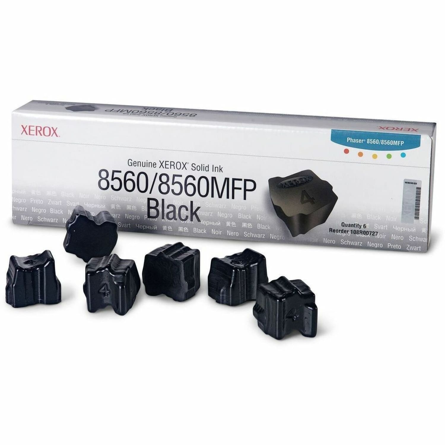 Xerox 8560 Phaser Black Solid Ink, Pack Of 6, 108R00727 - Image 3