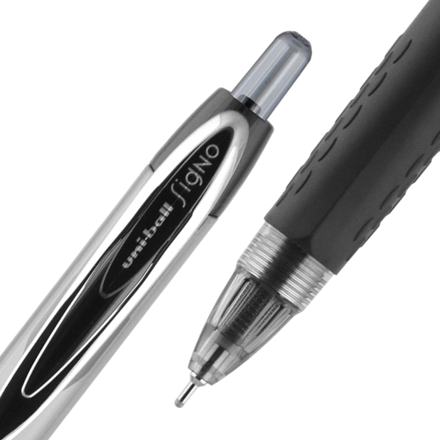 uni-ball Signo Gel 207 Retractable Gel Pens, Medium Point, 0.7 mm, Clear Barrels, Black Ink, Pack Of 4 - Image 3