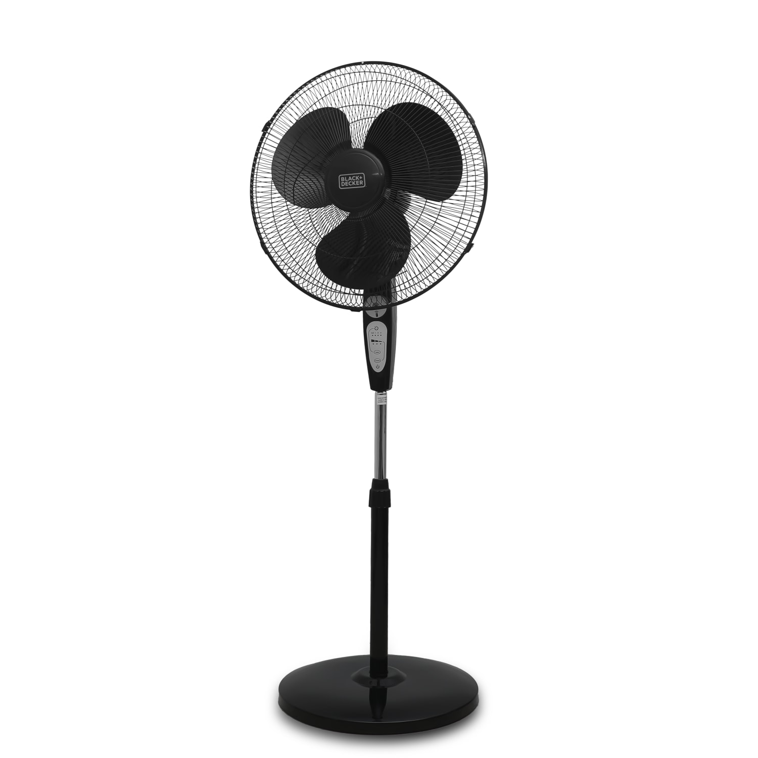 Black+Decker 18in Pedestal Stand Fan, 52inH x 16-1/2inW x 16-1/2inD, Black - Image 3