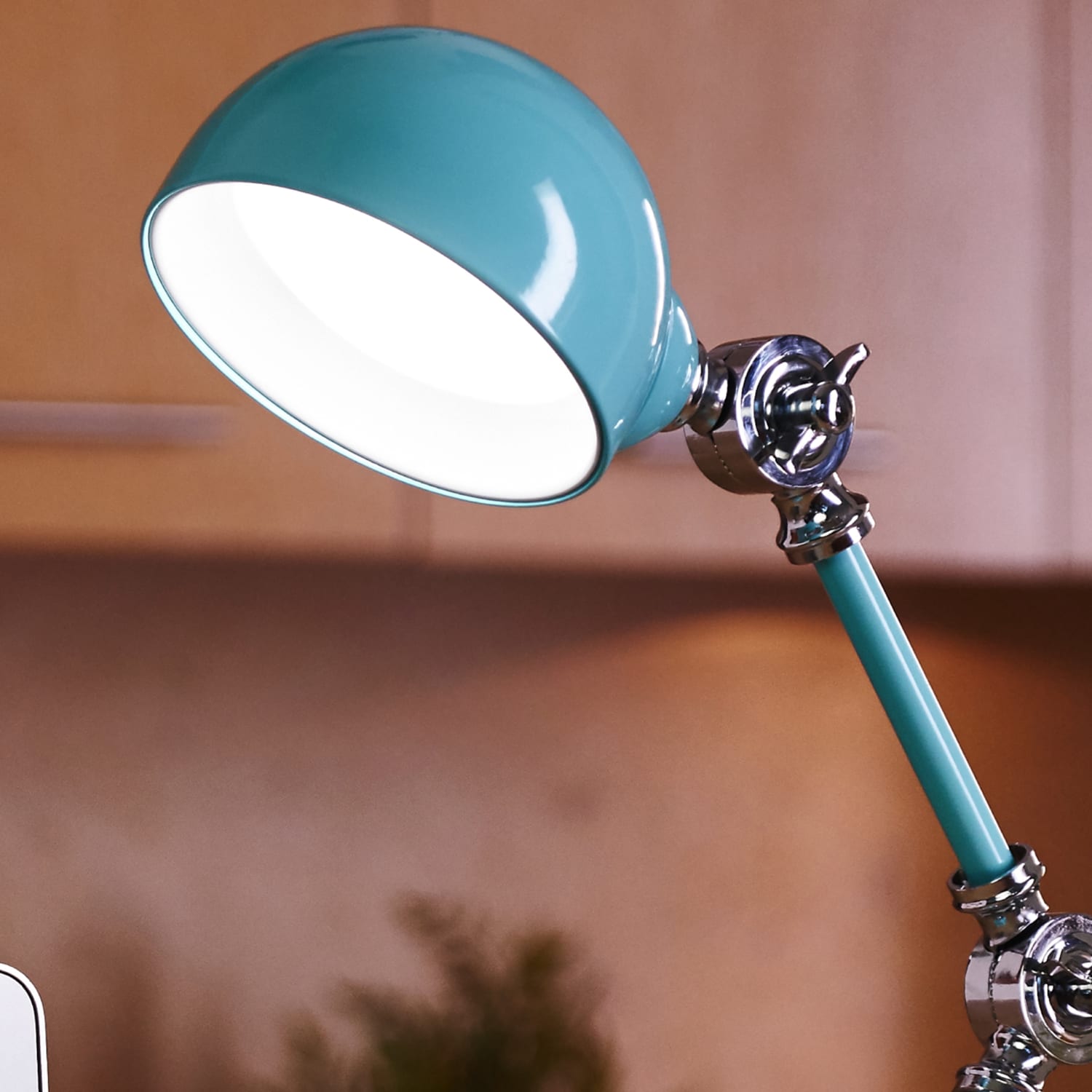 OttLite Wellness Series Revive LED Desk Lamp, Adjustable Height, 15-1/2inH, Turquoise Shade/Turquoise Base - Image 5