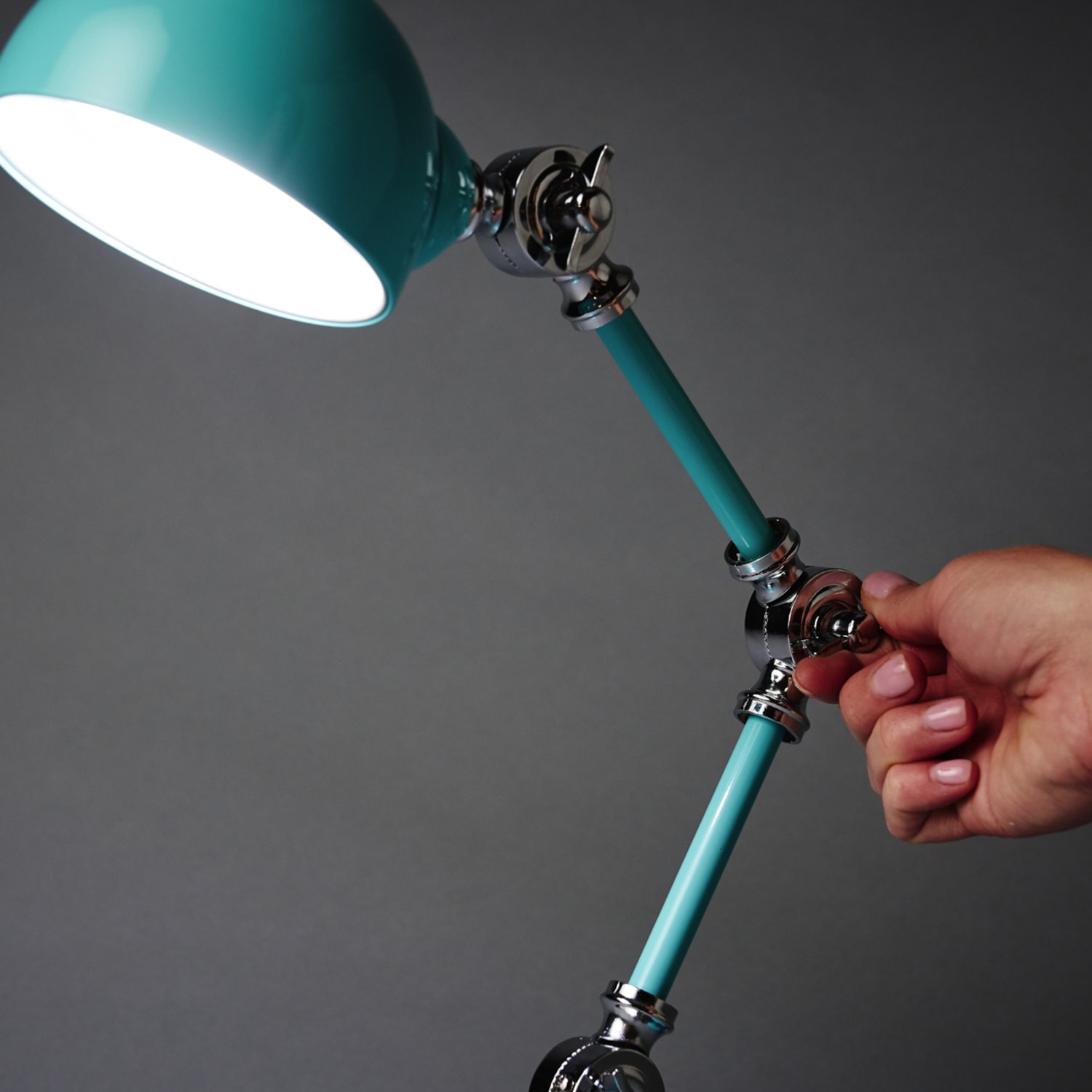 OttLite Wellness Series Revive LED Desk Lamp, Adjustable Height, 15-1/2inH, Turquoise Shade/Turquoise Base - Image 6