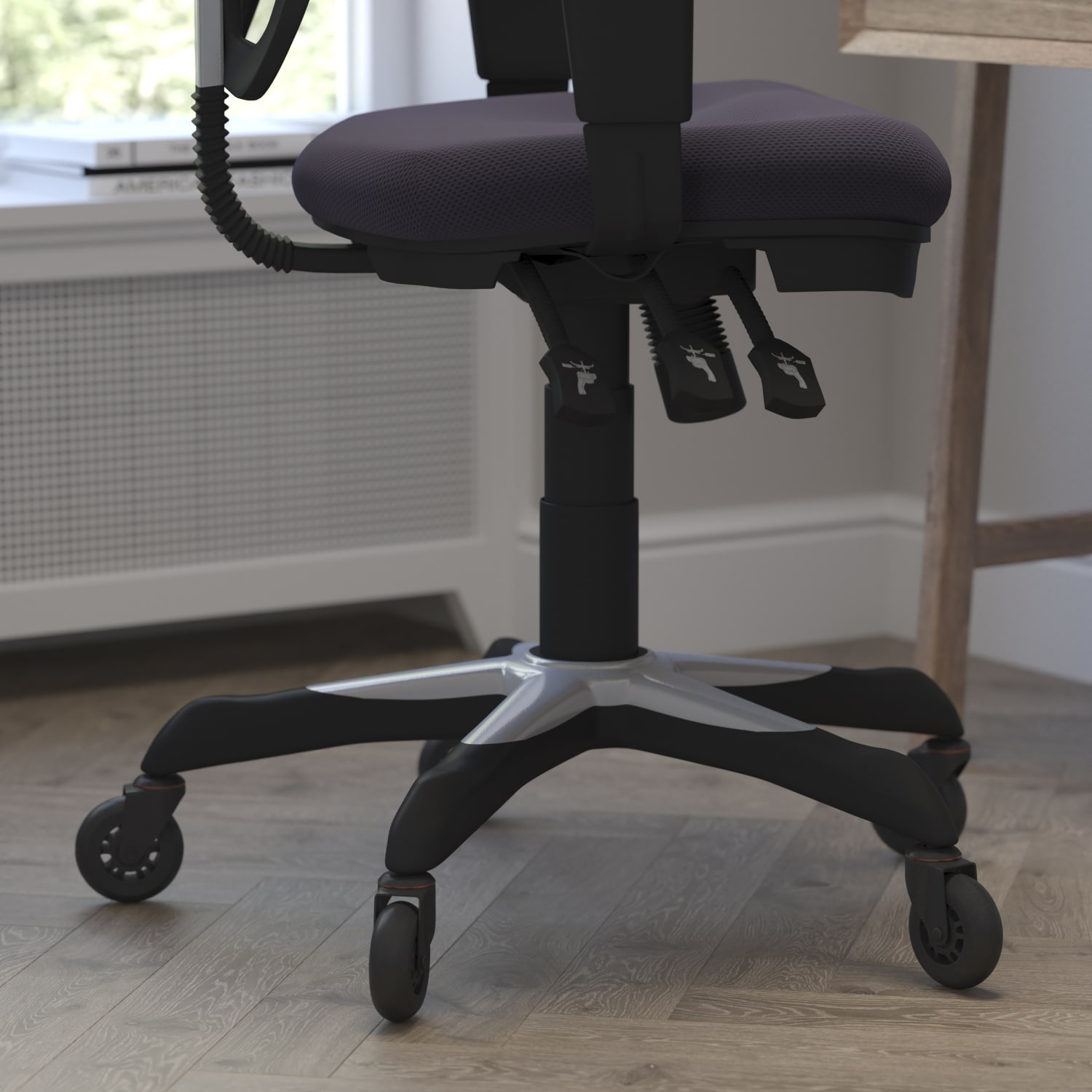 Flash Furniture Nicholas Ergonomic Mesh Mid-Back Multifunction Executive Swivel Office Chair, Dark Gray/Black - Image 8