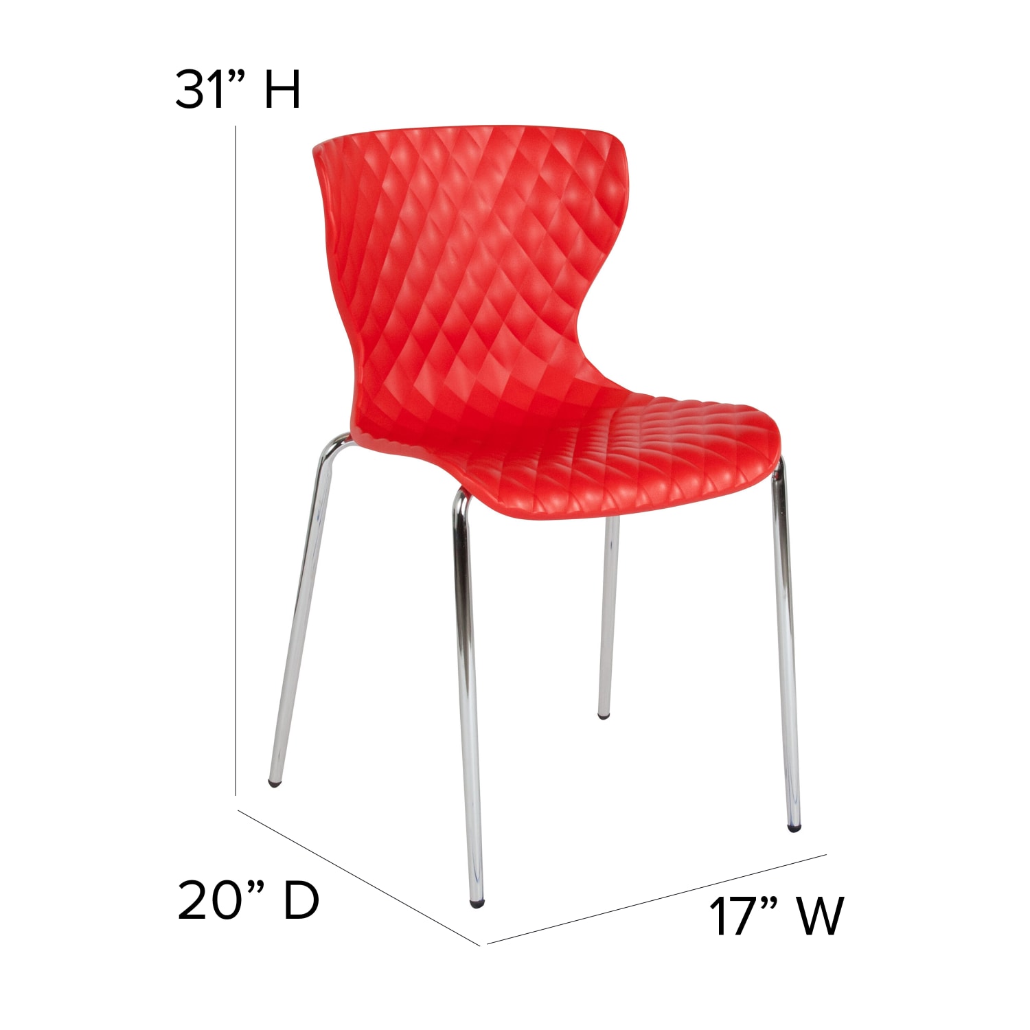 Flash Furniture Lowell Contemporary Design Plastic Stack Chair, Red - Image 5