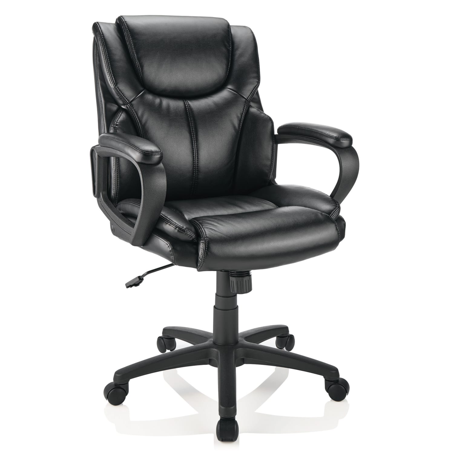 Realspace Mayhart Vinyl Mid-Back Task Office Chair, Black, BIFMA Compliant