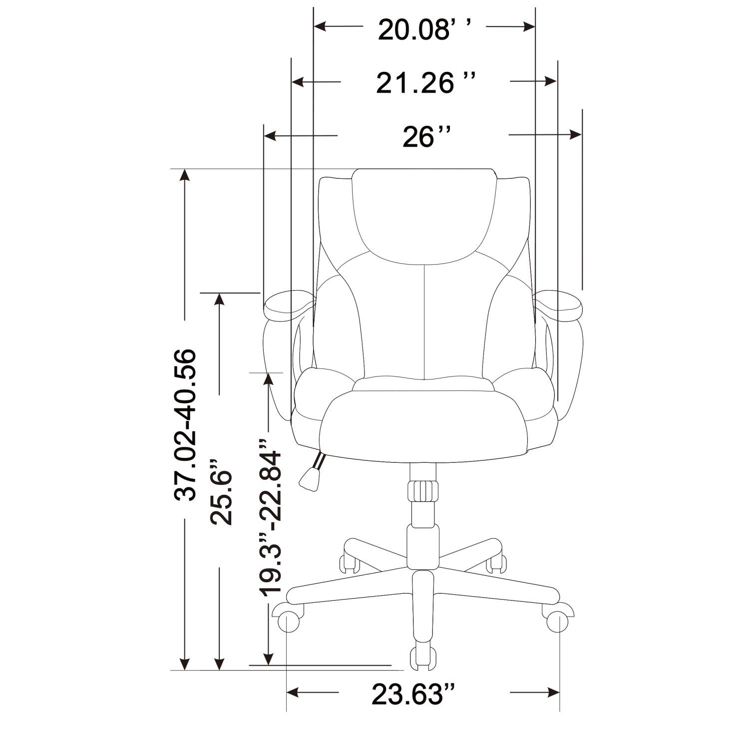 Realspace Mayhart Vinyl Mid-Back Task Office Chair, Black, BIFMA Compliant - Image 6