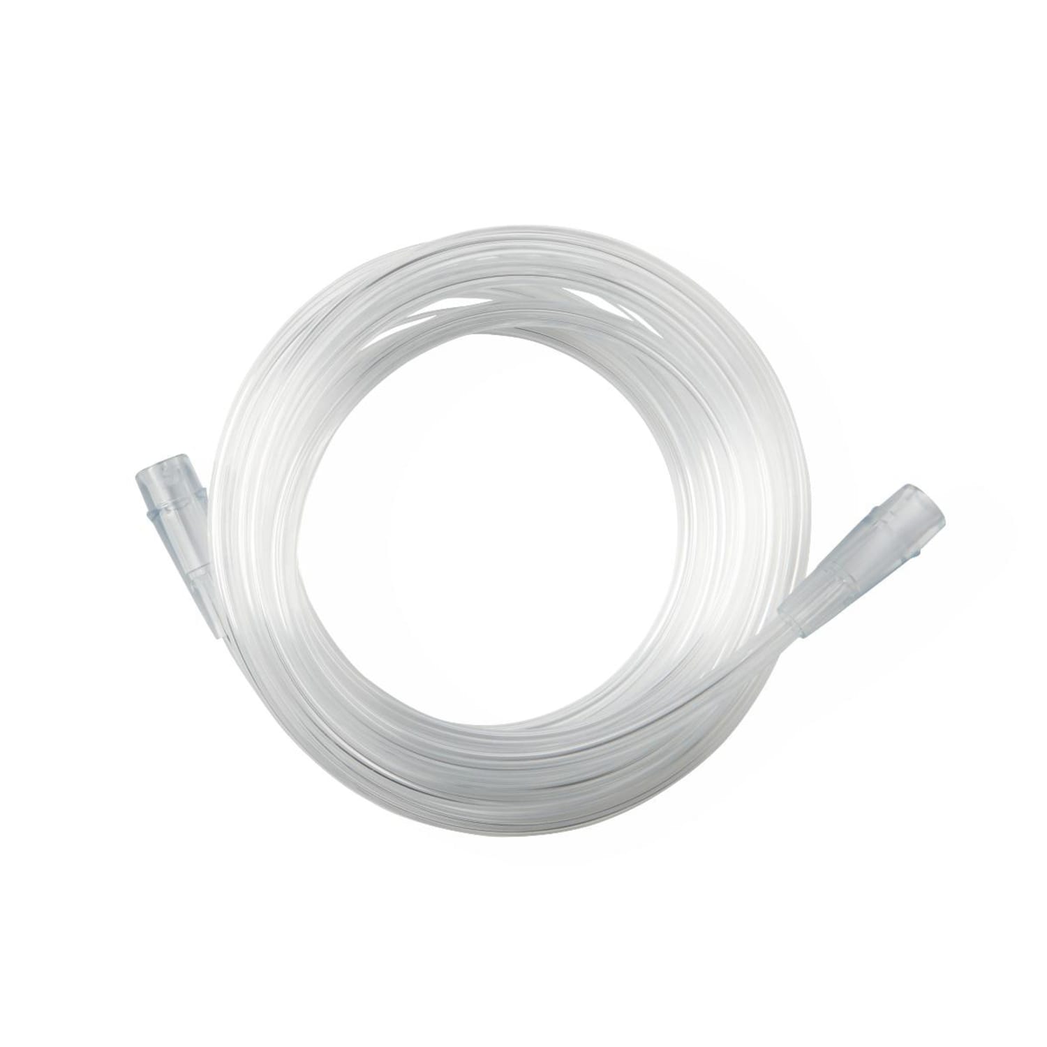 Medline Crush-Resistant Oxygen Tubing, Universal Connector, 7ft, Clear, Pack Of 50