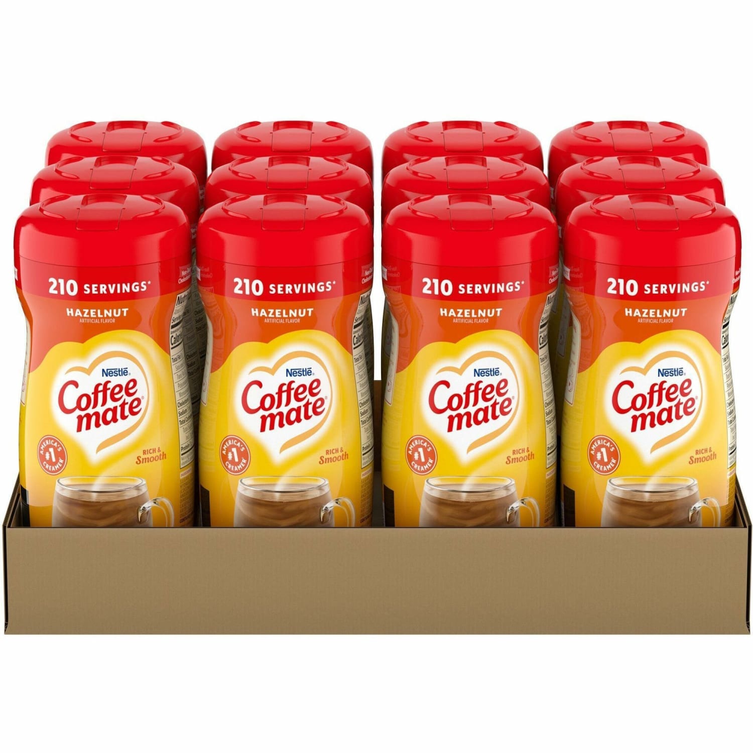 Coffee mate Hazelnut Powdered Coffee Creamer - Hazelnut Flavor - 0.94 lb (15 oz) - 1692 Serving - 12 / Carton