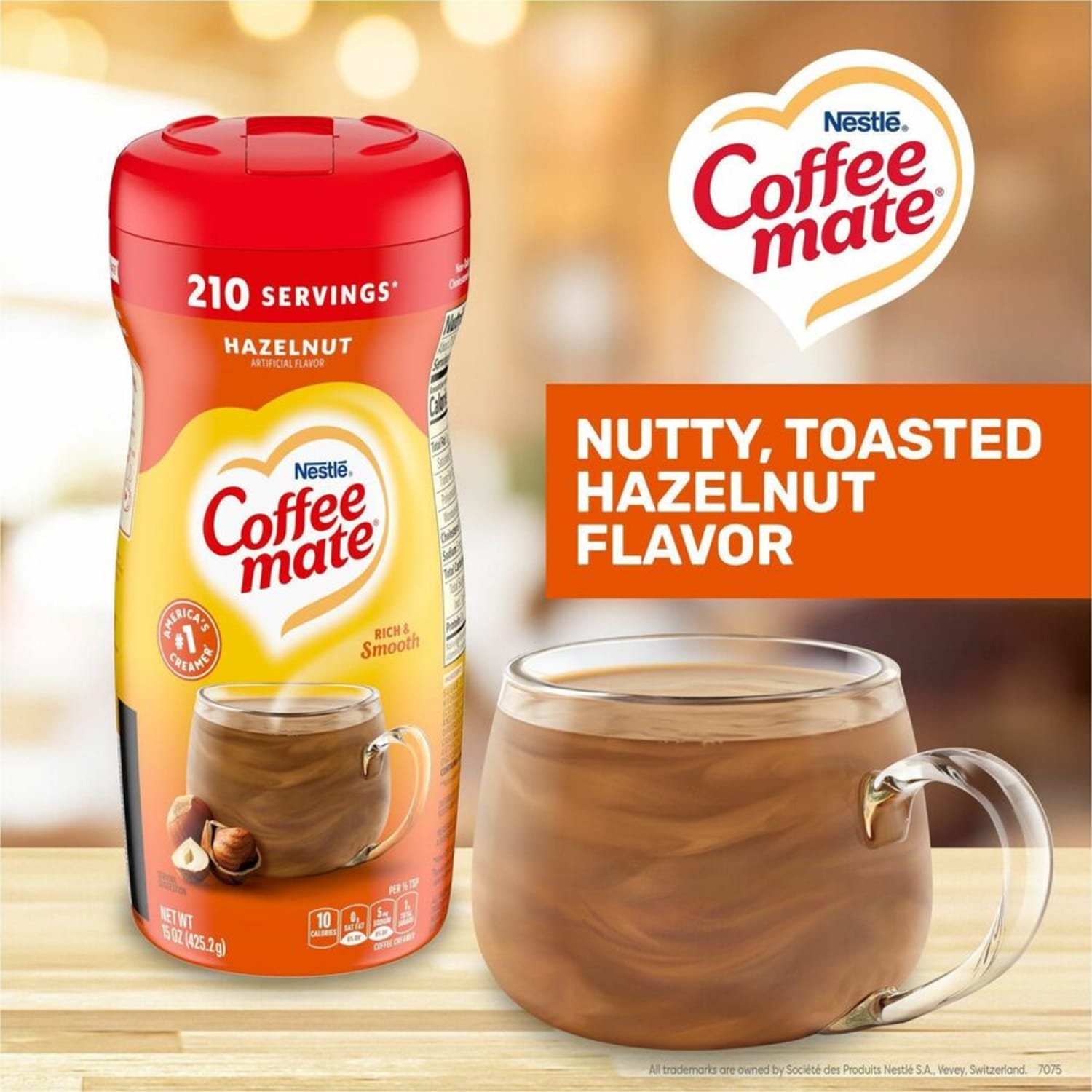 Coffee mate Hazelnut Powdered Coffee Creamer - Hazelnut Flavor - 0.94 lb (15 oz) - 1692 Serving - 12 / Carton - Image 5
